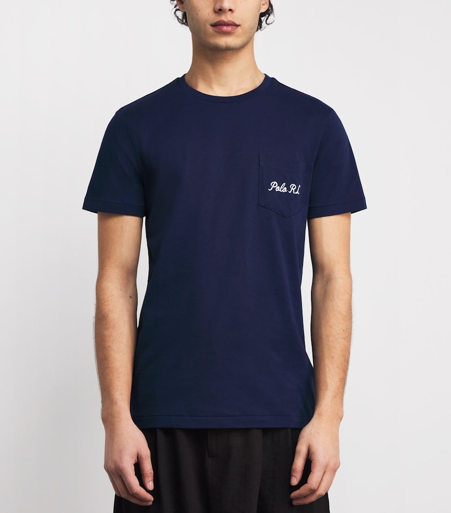 Cotton Cursive Logo T-Shirt NWPRT NVY-SOCIETY BR Image 3