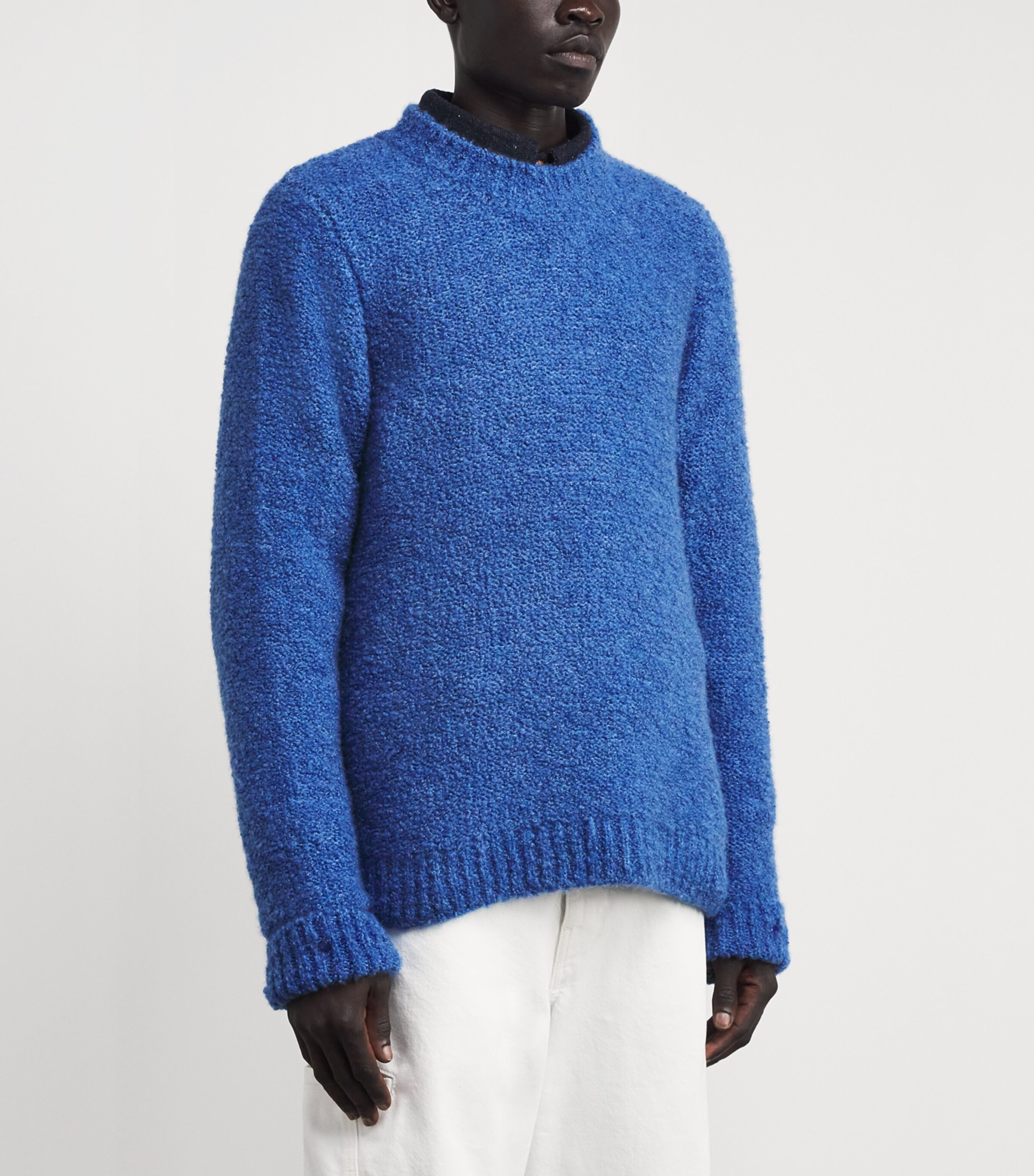GOD'S TRUE CASHMERE Mens Cashmere Cloud Sweater Lapis Lazuli Image 4