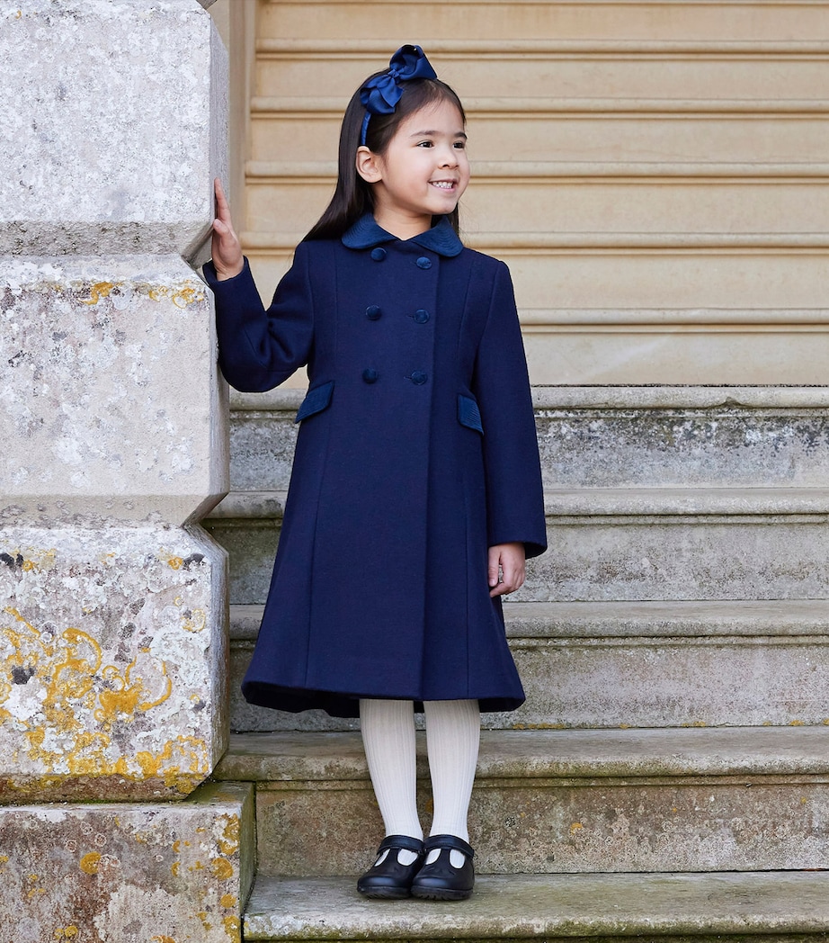 Wool Double-Breasted Coat (6-11 Years) NAVY Image 2