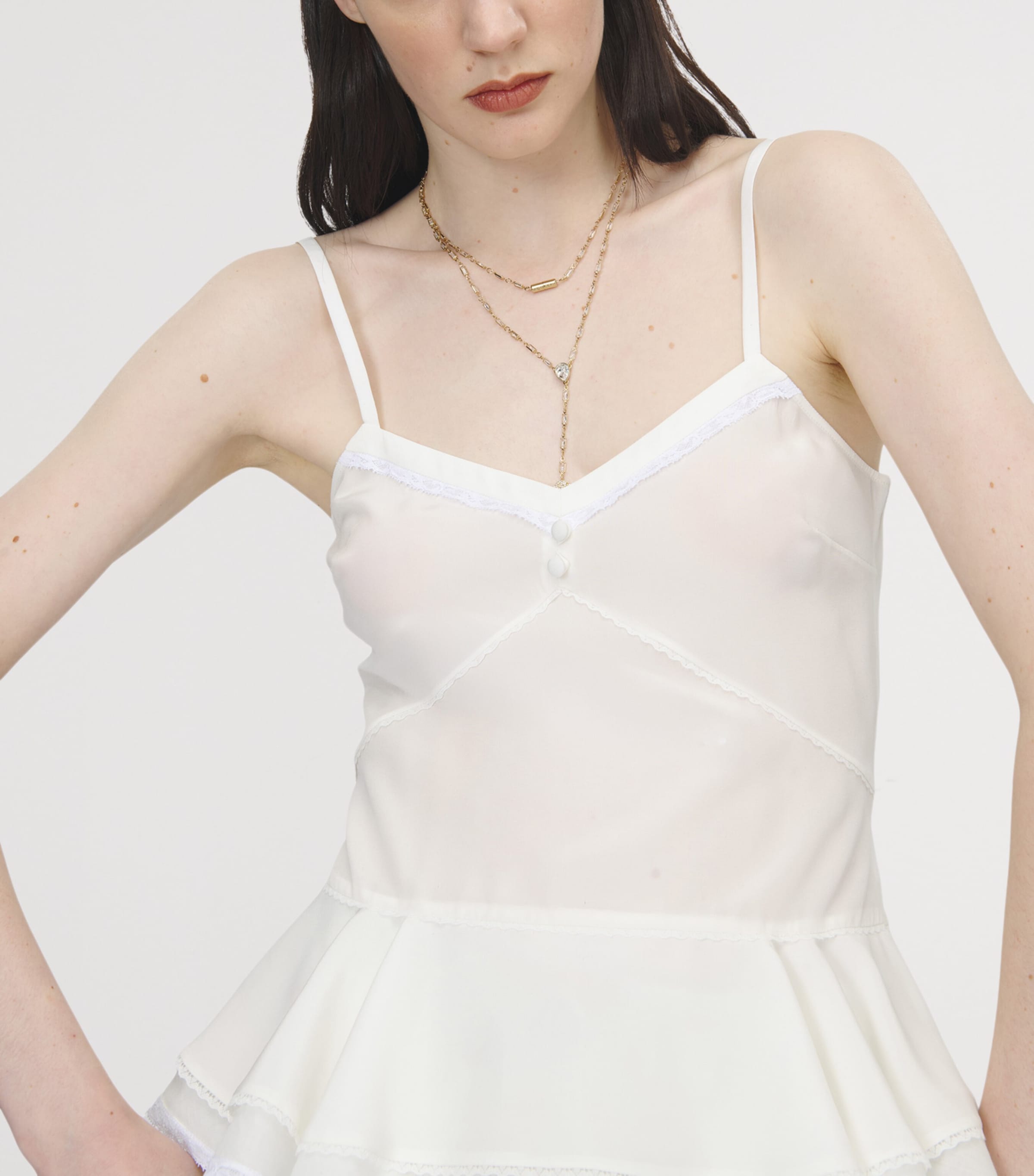 McQueen Womens Silk Peplum Cami Top Image 6