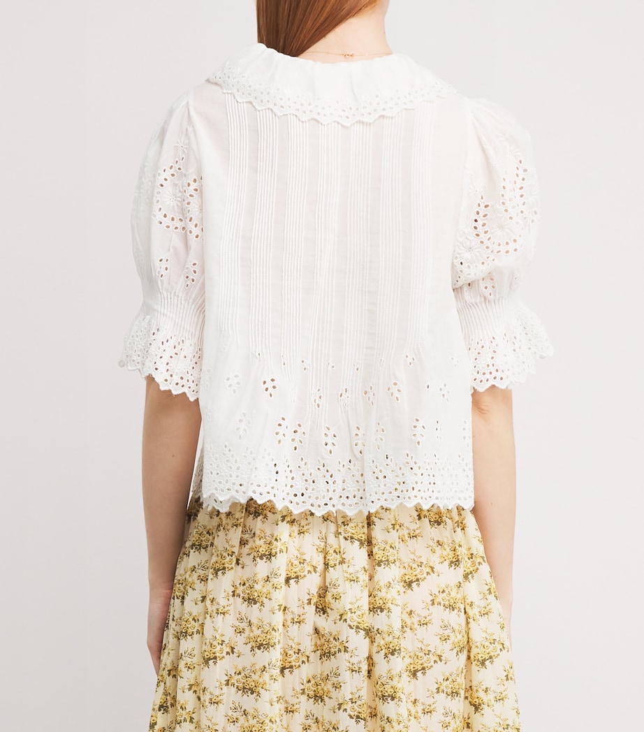 Organic Cotton Henri Blouse SALT EYELET Image 4