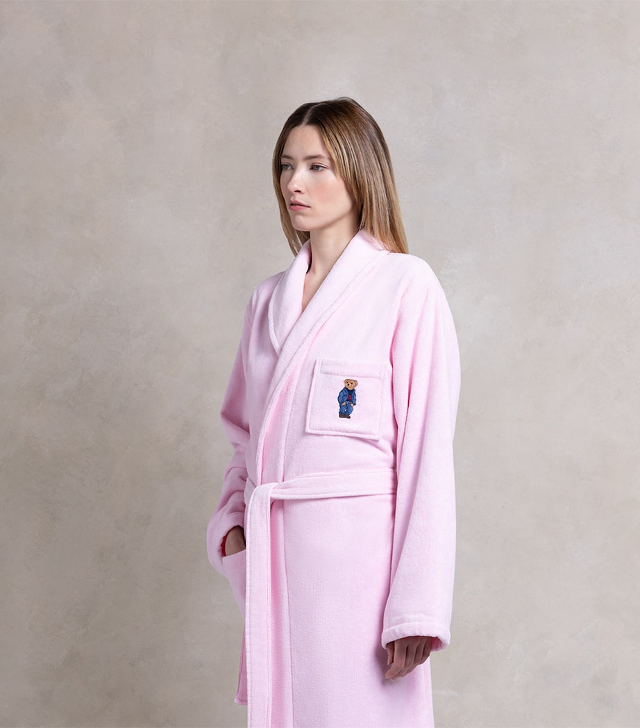Cotton Denim Bear Bathrobe CARMEL PINK Image 8