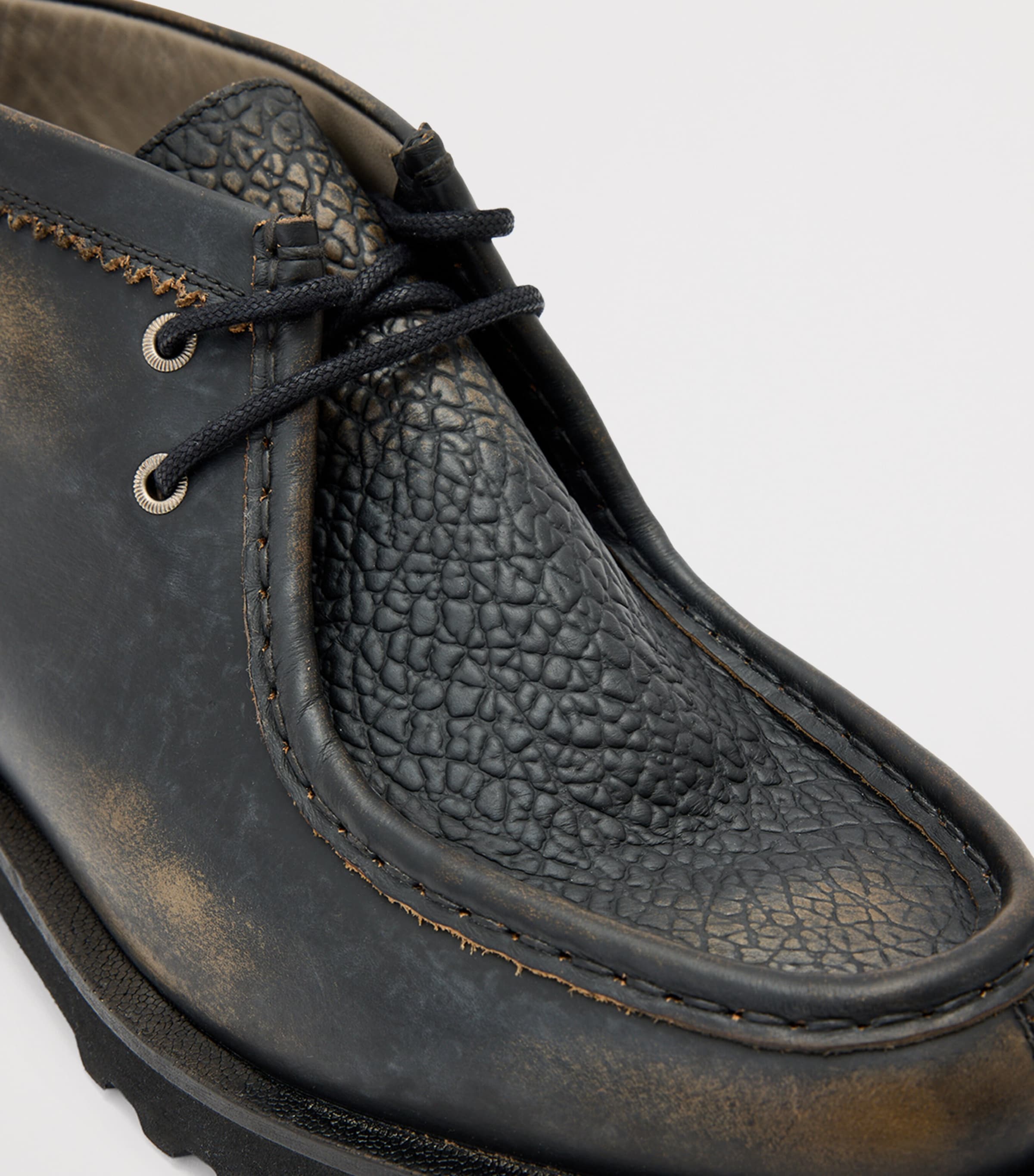 Leather Skiff Boots BLACK/BROWN Image 5