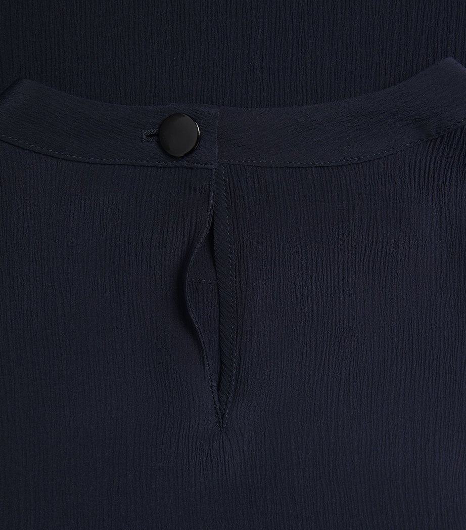 NOMADISSEM Womens Silk Shirred Top Dark Navy Image 5