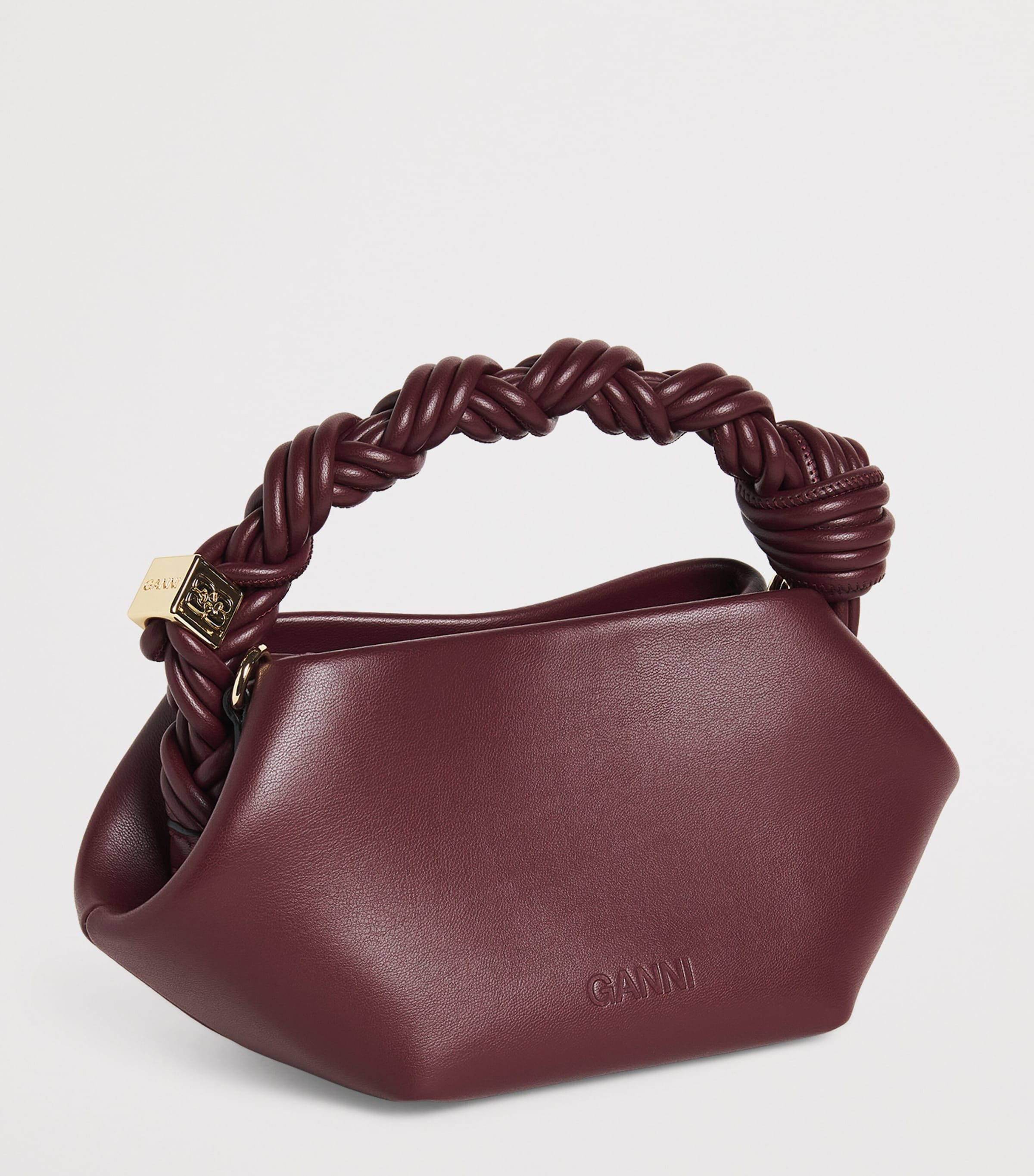 GANNI Mini Bou Top-Handle Bag Burgundy Image 3