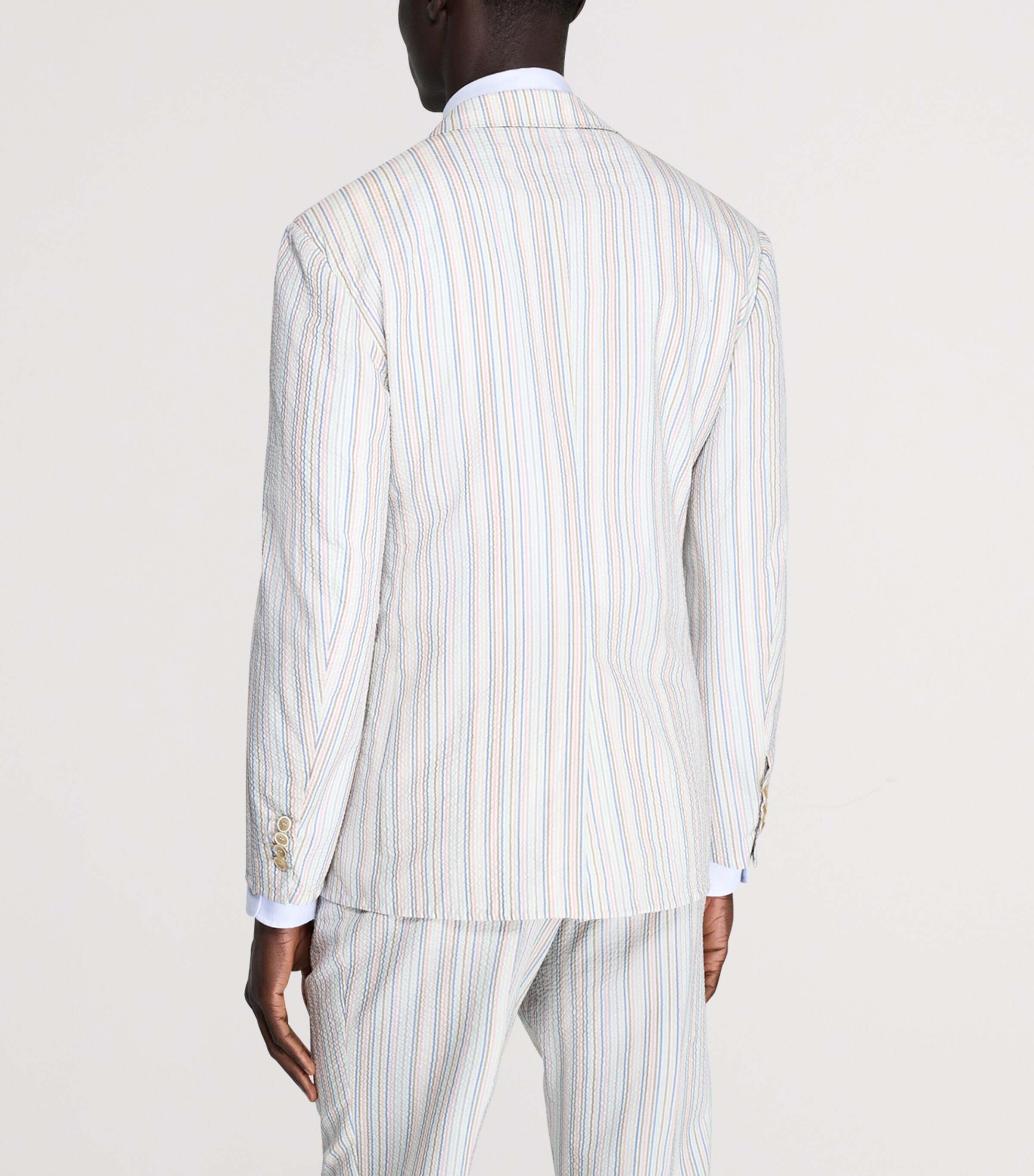 Dunhill Mens Wool-Silk Stripe Cavendish Blazer Image 3