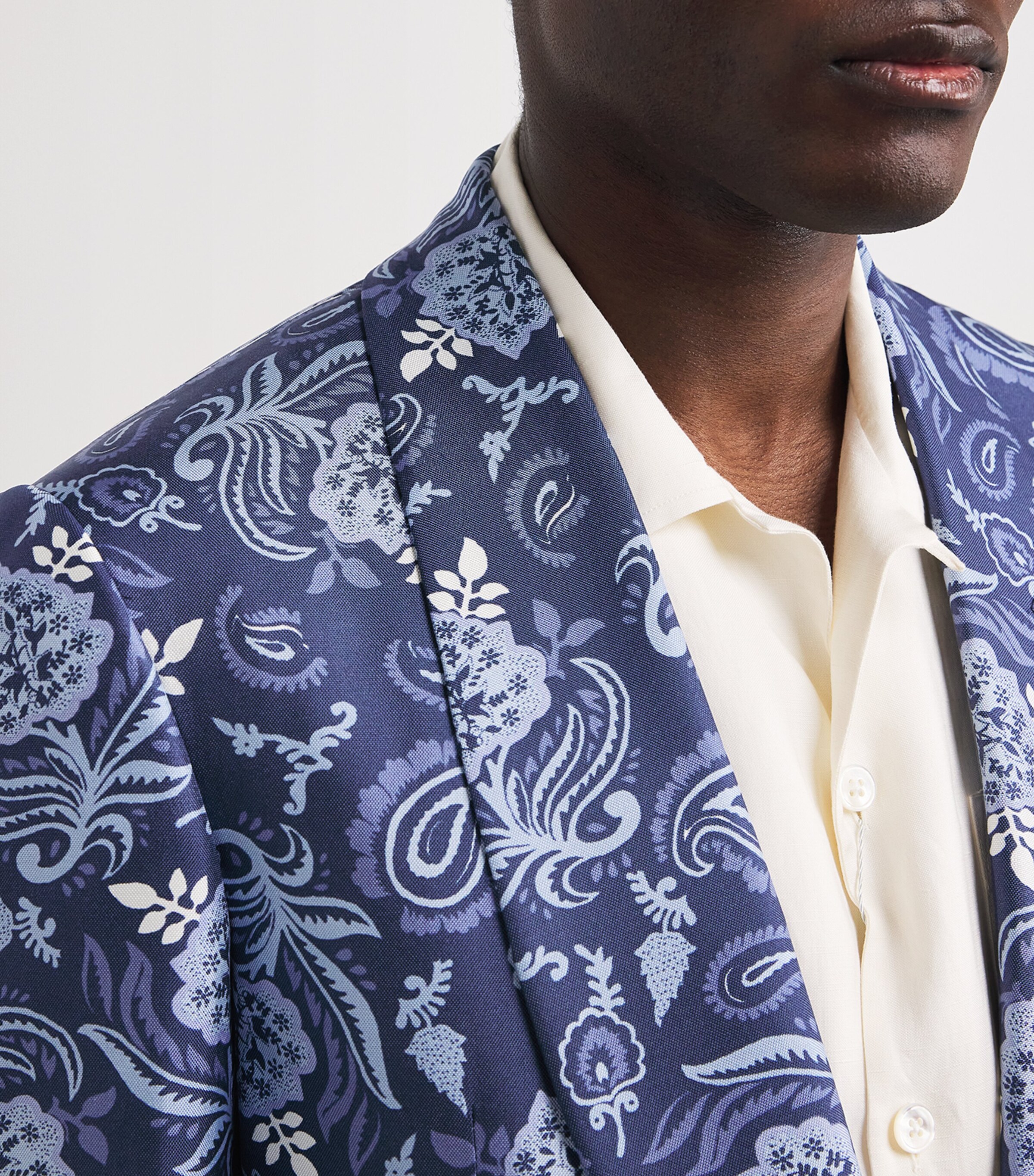 Ralph Lauren Purple Label Navy Silk Paisley Kent Blazer | Harrods US