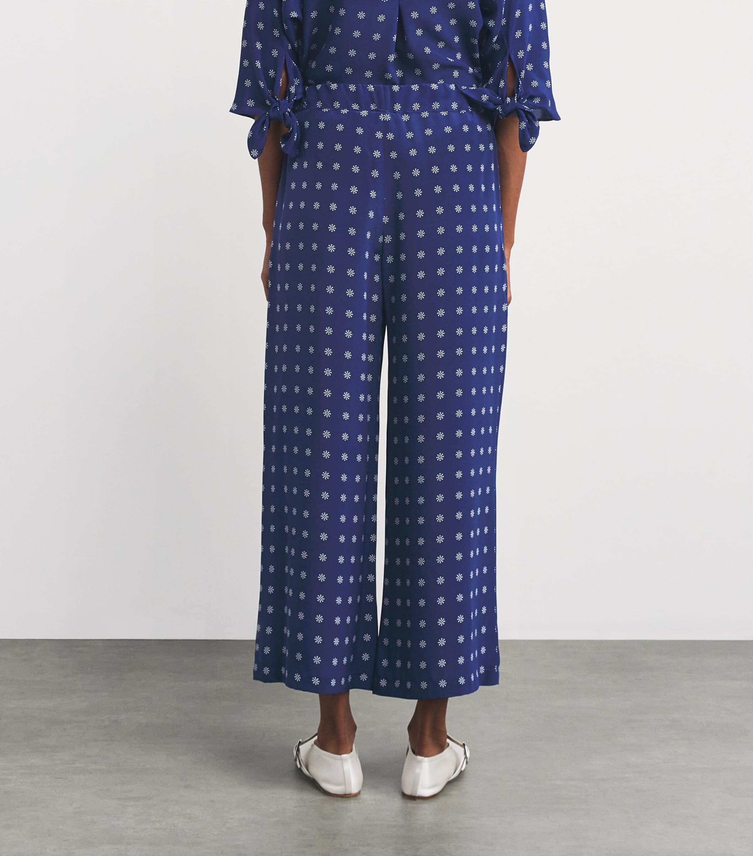 【関税＆送料込み】Max Mara Satin Wide-Leg Silk Trousers MAX MARA Leisure Sesamo printed silk-satin wide-leg pants