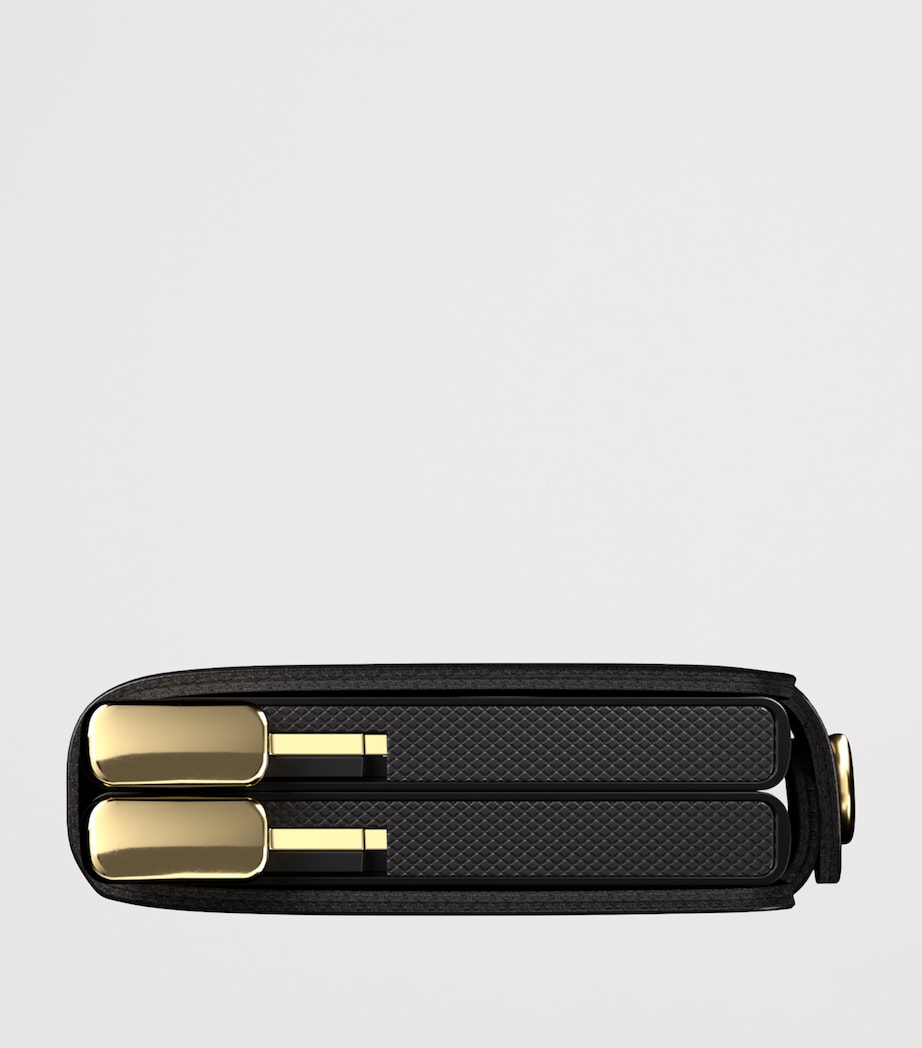 Leather Diamond-Embossed Twinwallet BLACK Image 5