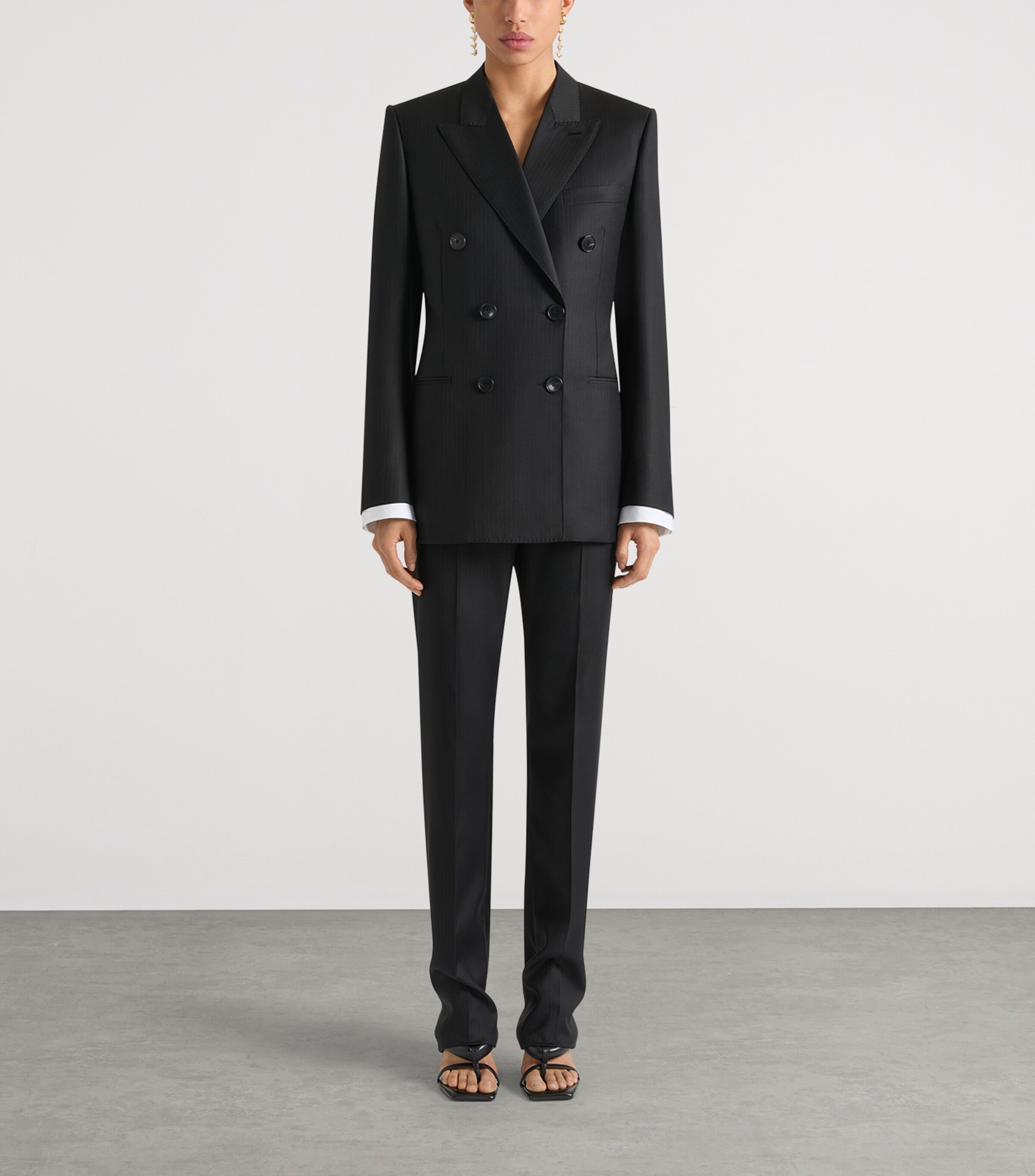 Givenchy Womens Wool Low-Rise Skinny Trousers Grey Mix Image 2