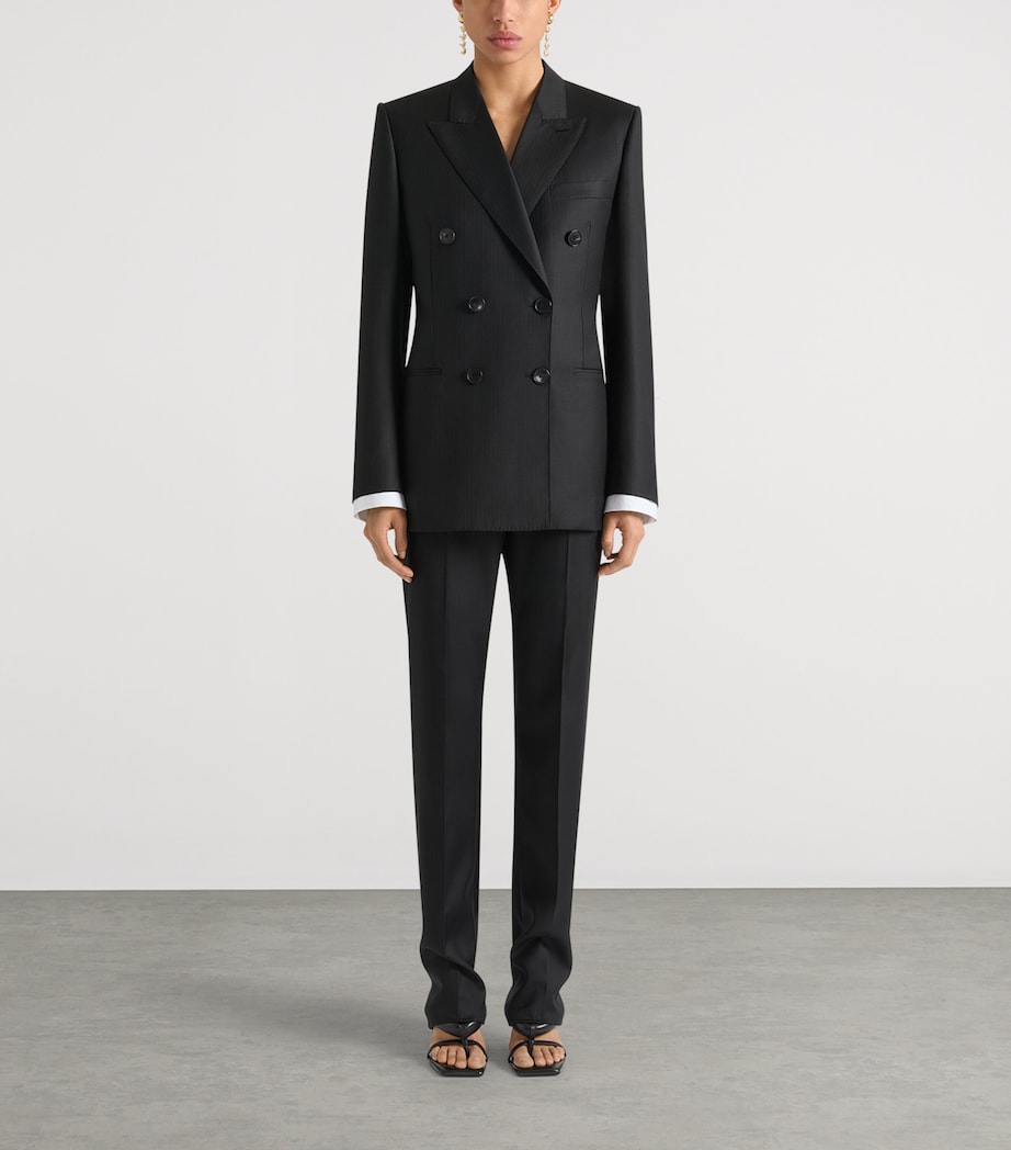 Givenchy Womens Wool Low-Rise Skinny Trousers Grey Mix Image 2