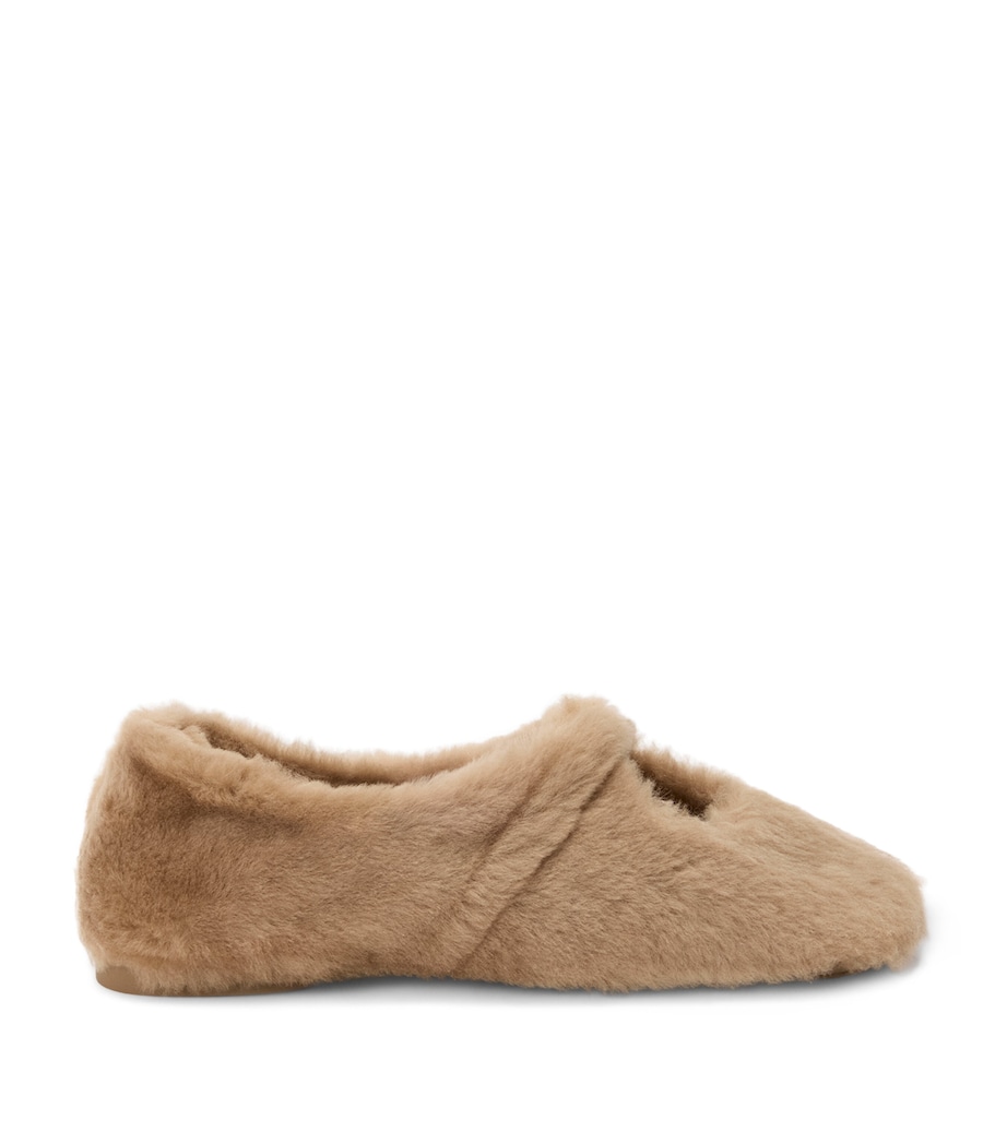 Shearling Pebble Ballet Flats OAK Image 1