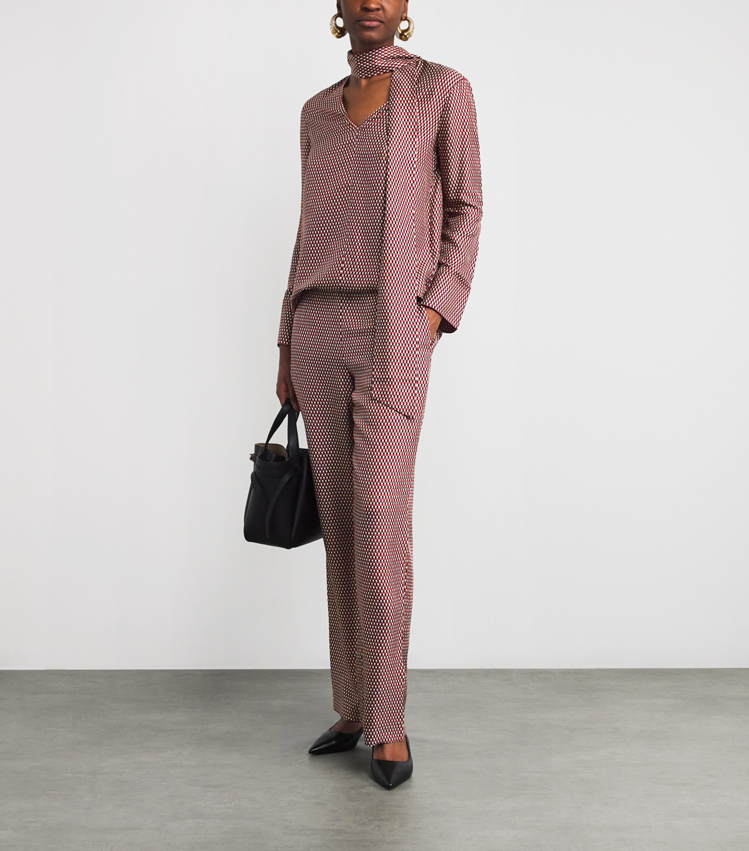 Check Print Sahel Trousers RUBY COMBO Image 2