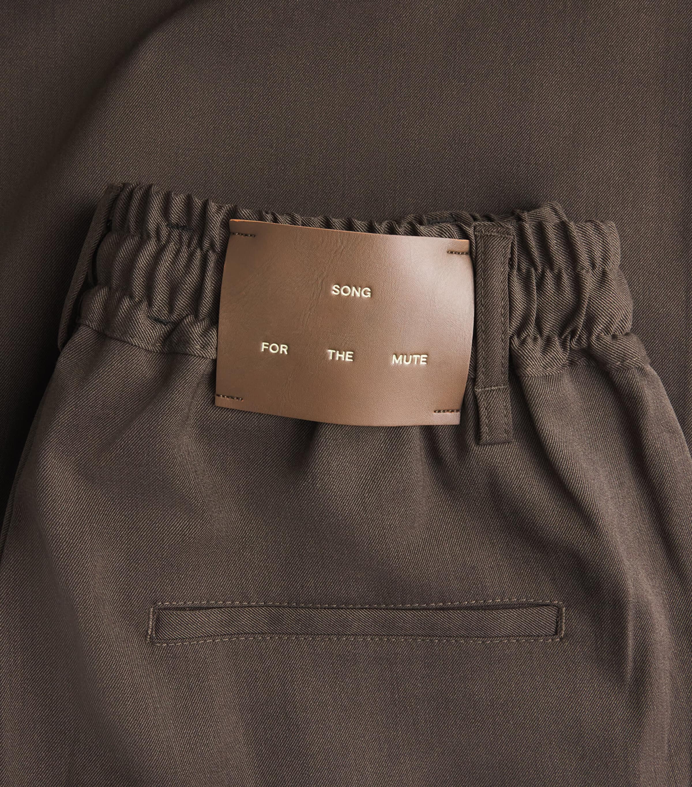Song For The Mute Mens Wide-Leg Drawstring Trousers Brown Image 6
