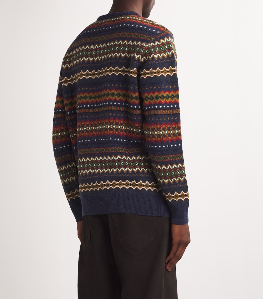 Wool Fair Isle Sweater NAVY MARL Image 8