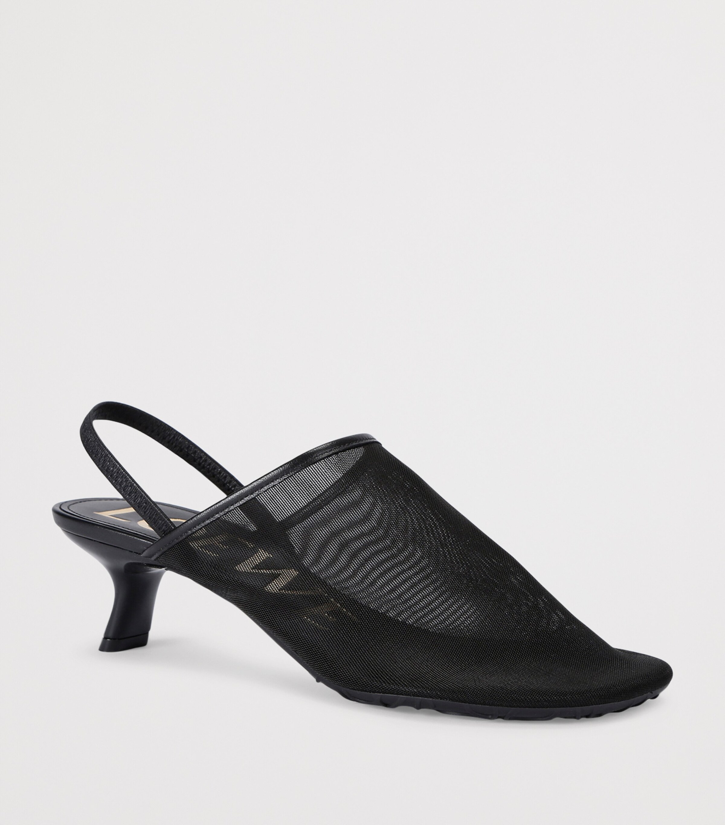LOEWE Mesh Petal Slingback Pumps Black Image 3