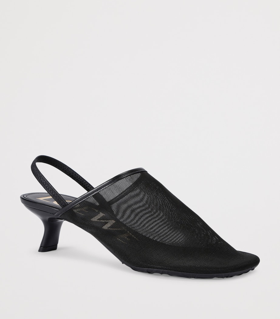 LOEWE Mesh Petal Slingback Pumps Black Image 3