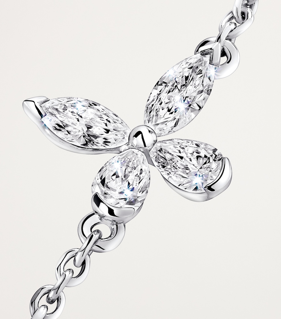 White Gold and Diamond Butterfly Necklace WHITE GOLD Image 2