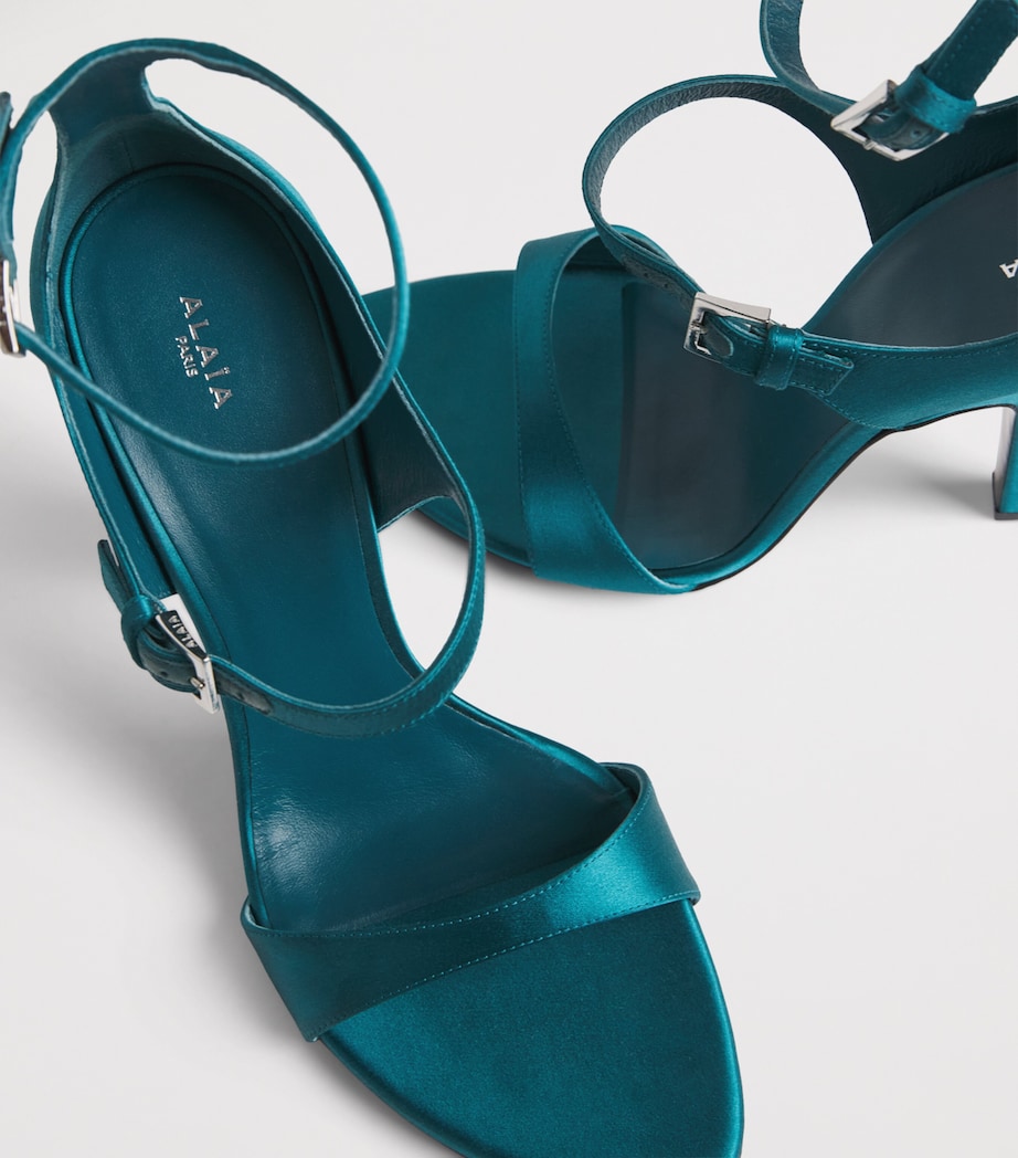 Alaïa Suede Strappy Heeled Sandals 110 Emeraude Image 7