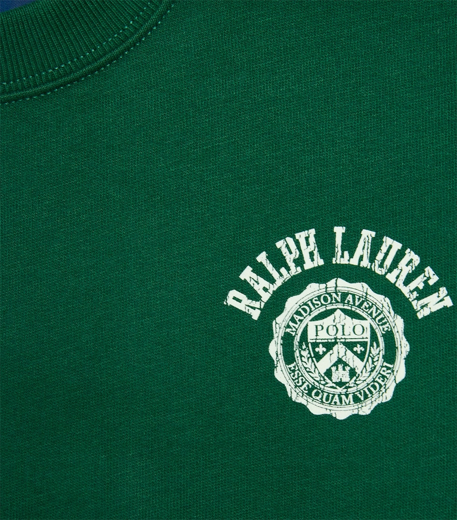 Ralph Lauren Kids Cotton-Blend Logo Sweatshirt (6-14 Years) Green Image 3