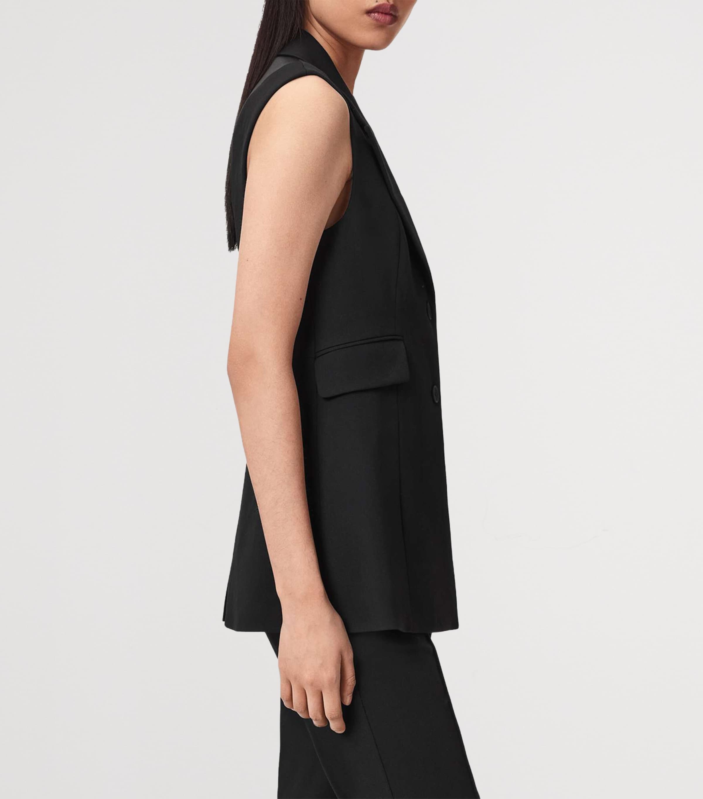 AllSaints Womens Astra Tailored Waistcoat Black Image 5
