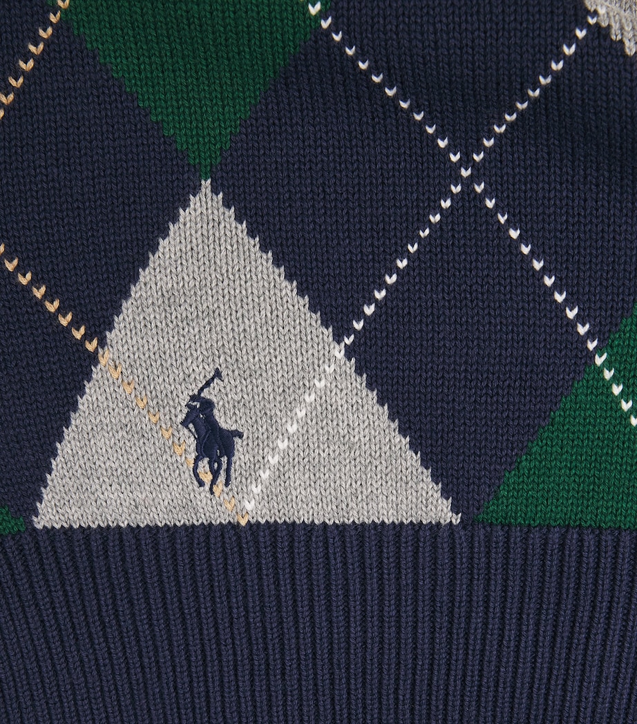 RLX Ralph Lauren Mens Cotton-Blend Sweater Vest Argyle Multi Image 6