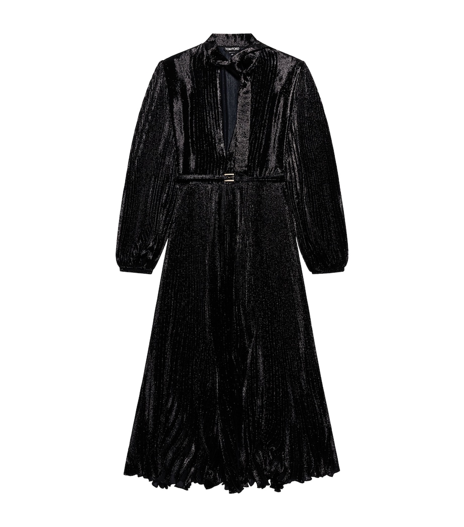 TOM FORD Womens Silk Charmeuse Lurex Midi Dress Naa Image 1