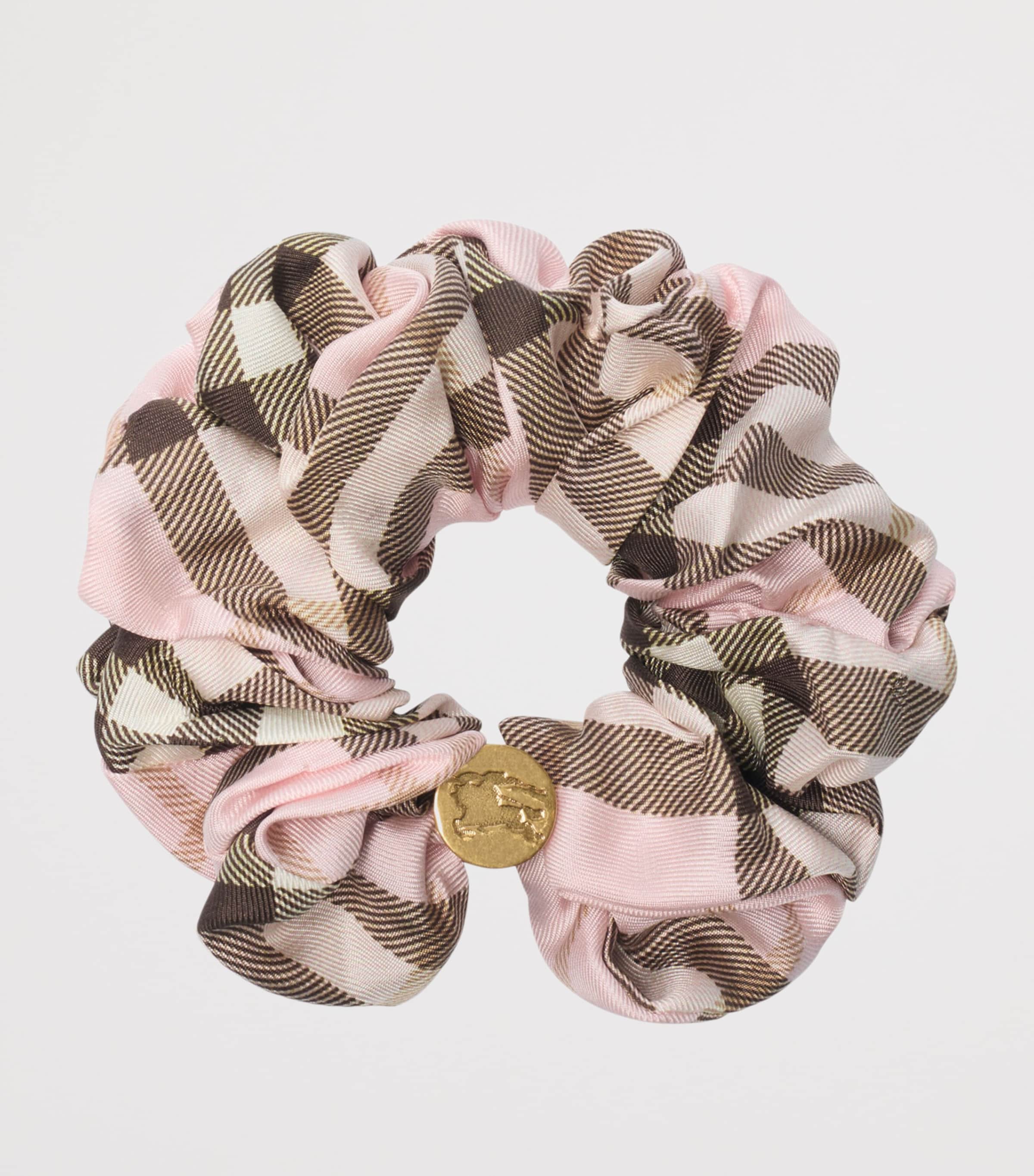 Silk Check Scrunchie BOW PINK IP CHECK Image 2