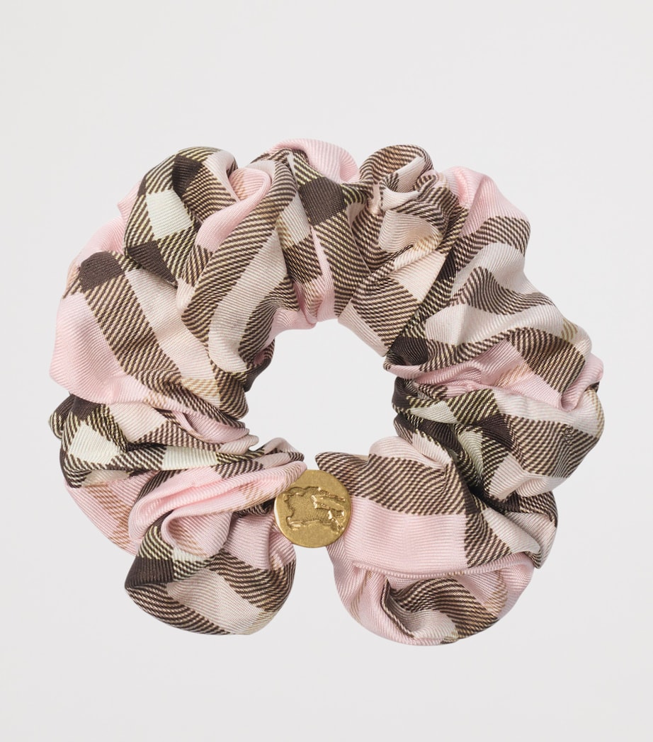 Silk Check Scrunchie BOW PINK IP CHECK Image 2