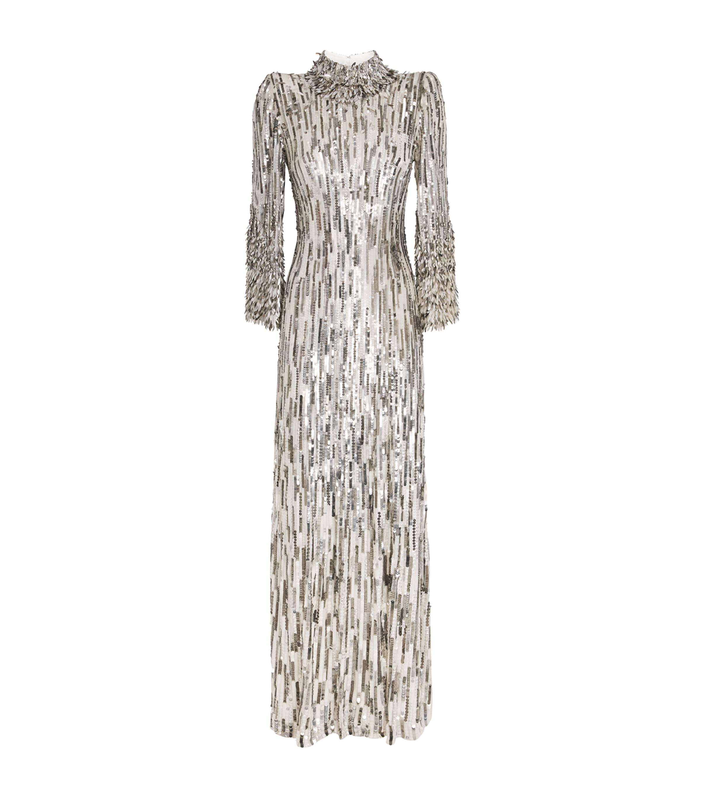 Jenny Packham Womens Embellished Memphis Gown White Image 1