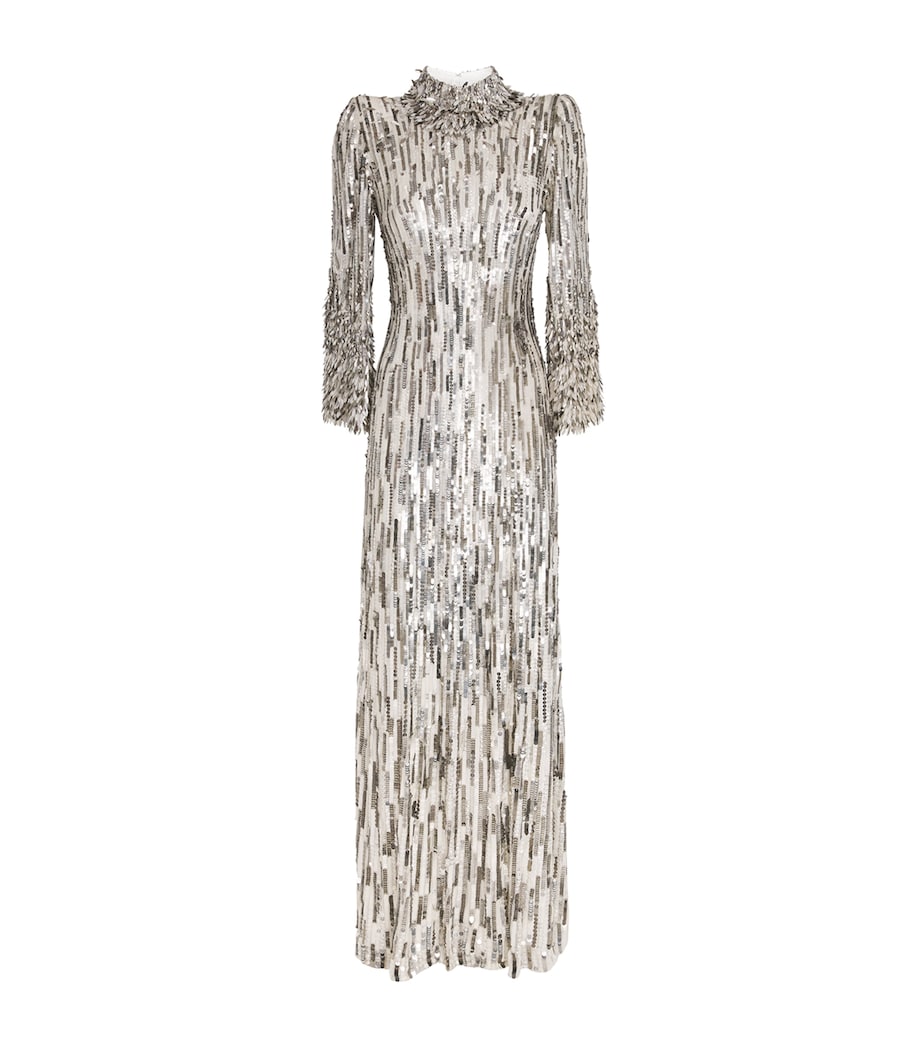 Jenny Packham Womens Embellished Memphis Gown White Image 1