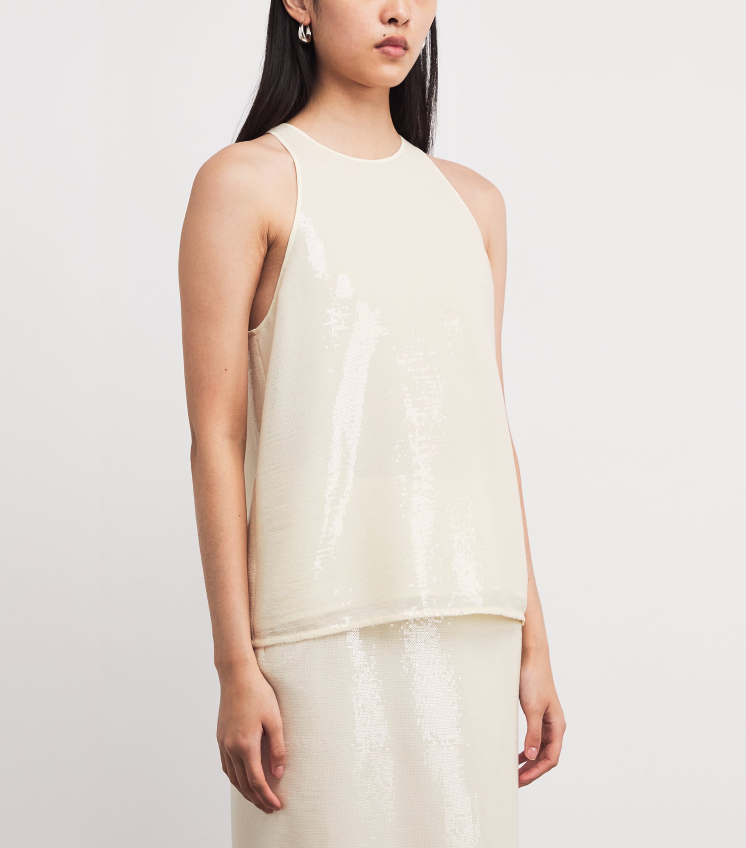 Sequin Lucia Sleeveless Top 111 PEARL Image 3