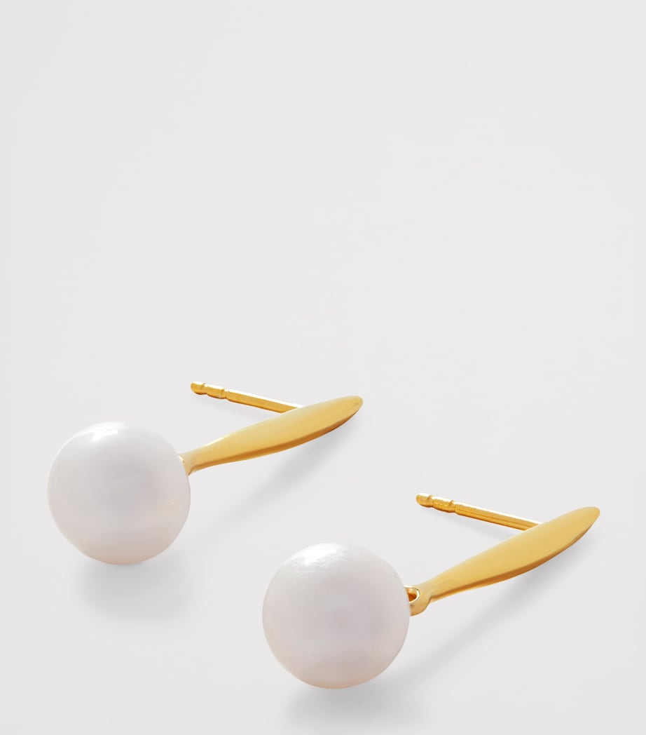 Gold Vermeil and Pearl Nura Drop Earrings 18K GOLD VERMEIL Image 2