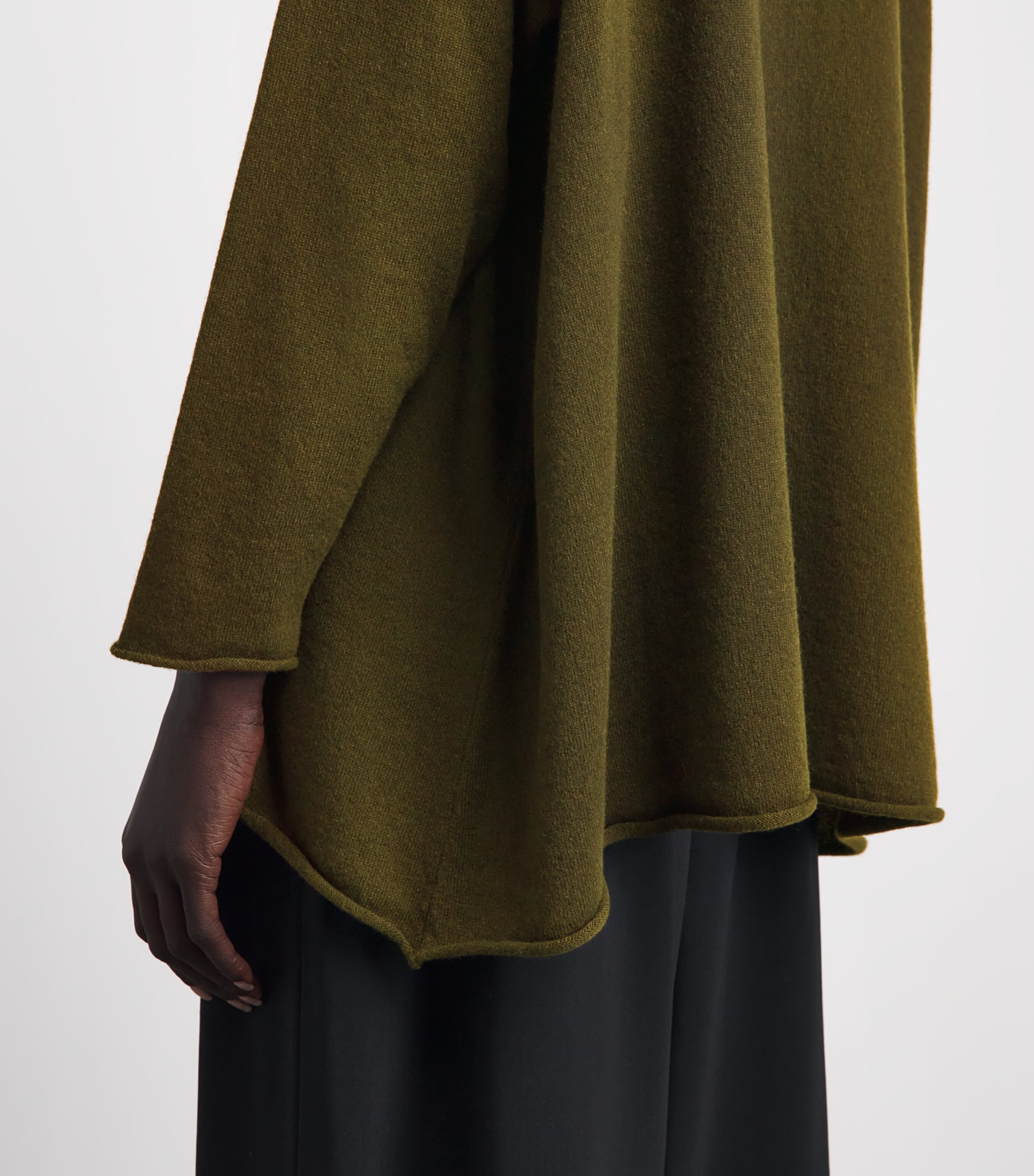 Eskandar Womens Cashmere Rollneck Sweater Lodenbronz Image 3