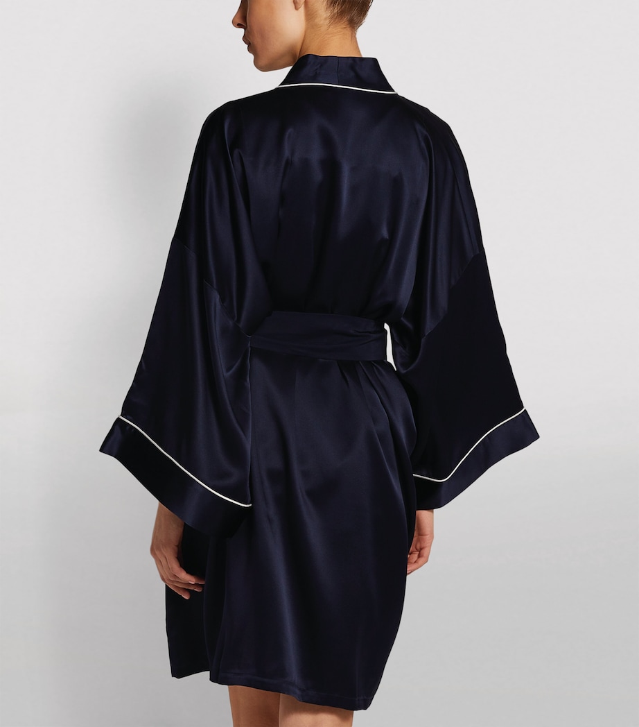 Silk Mimi Robe NAVY Image 3
