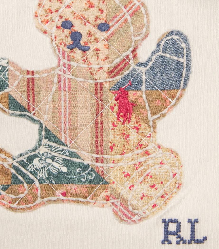 Ralph Lauren Kids Patchwork Bear Bodysuit (3-12 Months) Guide Cream Image 3
