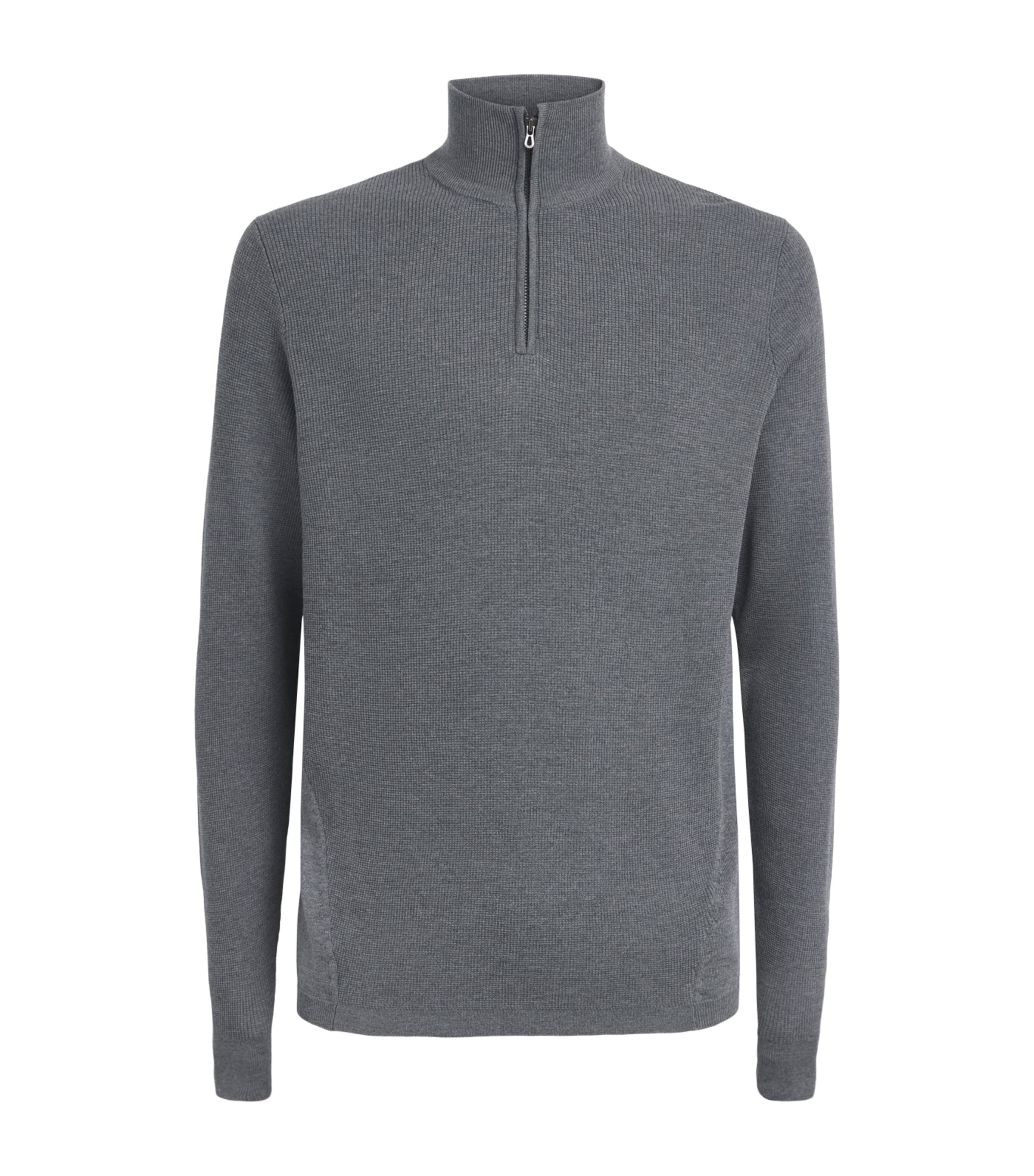 Sease Mens Wool Waffle-Knit Sweater Graphite Grey Image 1