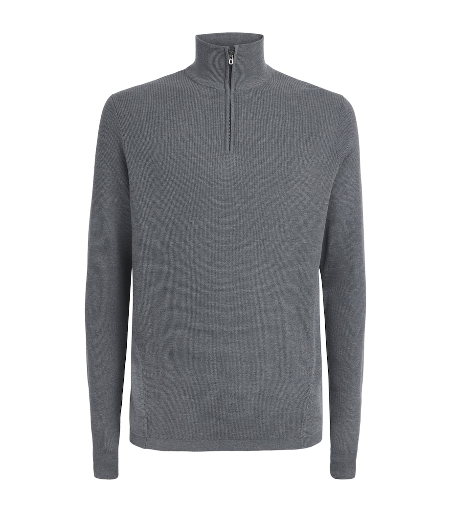 Sease Mens Wool Waffle-Knit Sweater Graphite Grey Image 1
