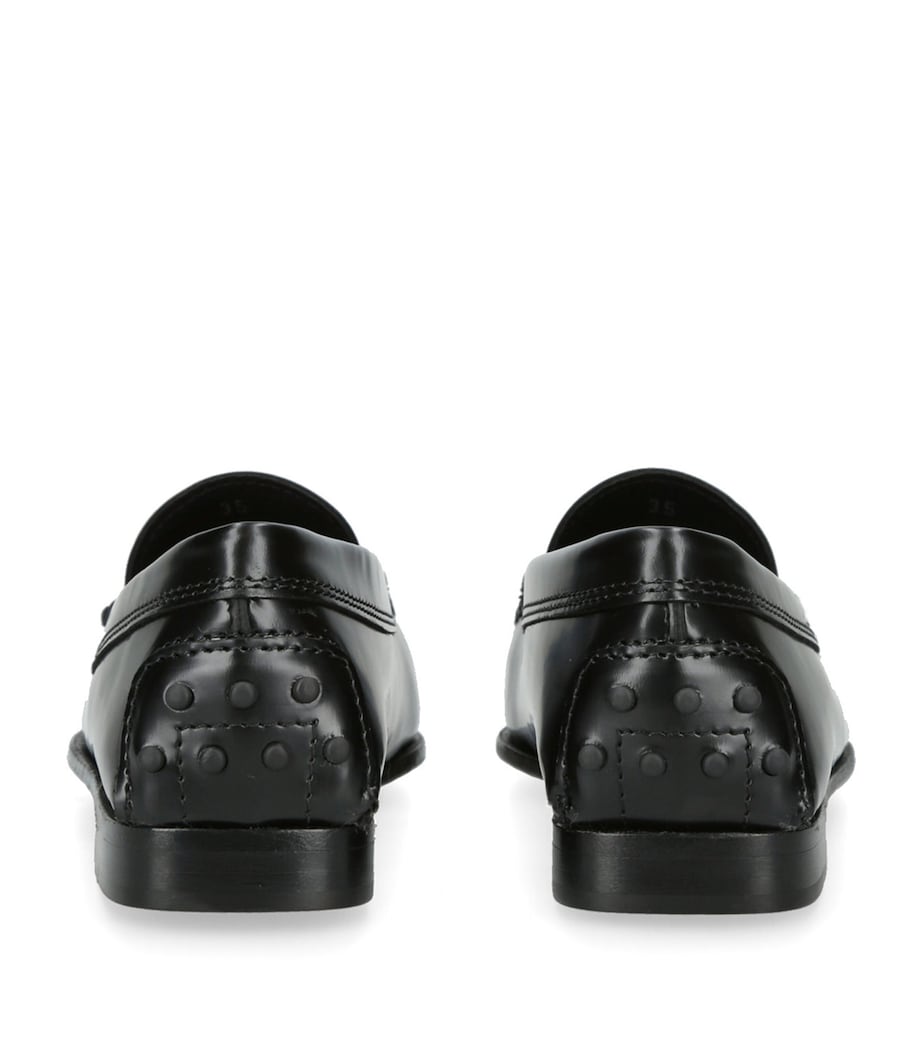Leather Penny Loafers BLACK Image 2
