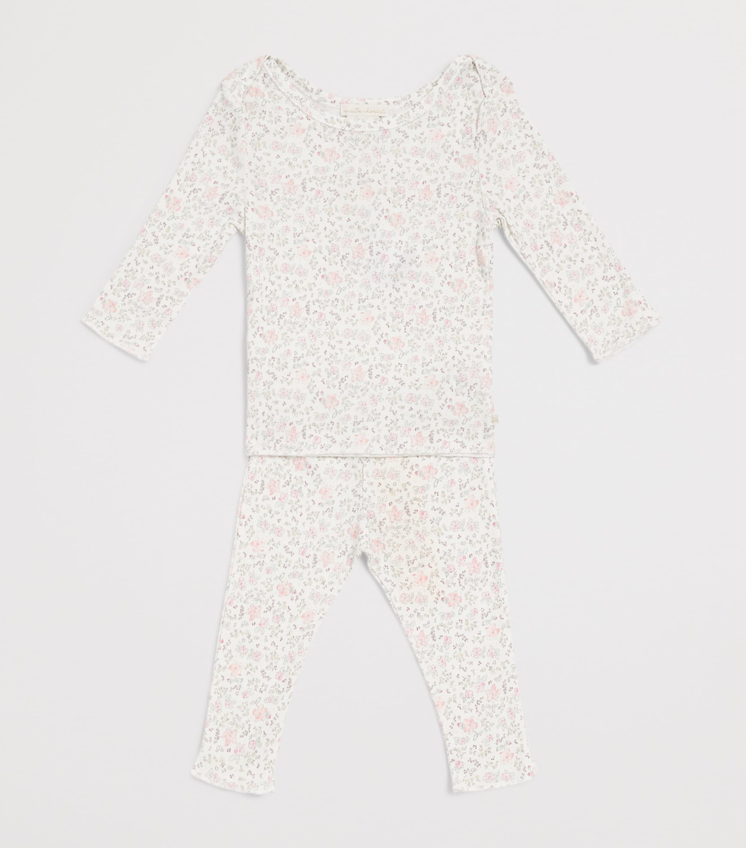 Marie-Chantal Cotton Aluna Athena T-Shirt and Leggings Set (3-24 Months) Poreclain/rose Image 3
