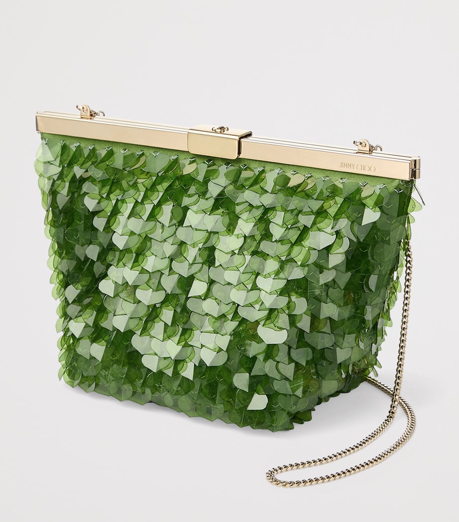 Jimmy Choo Heart Paillette Ganache Clutch Bag Clover Image 3