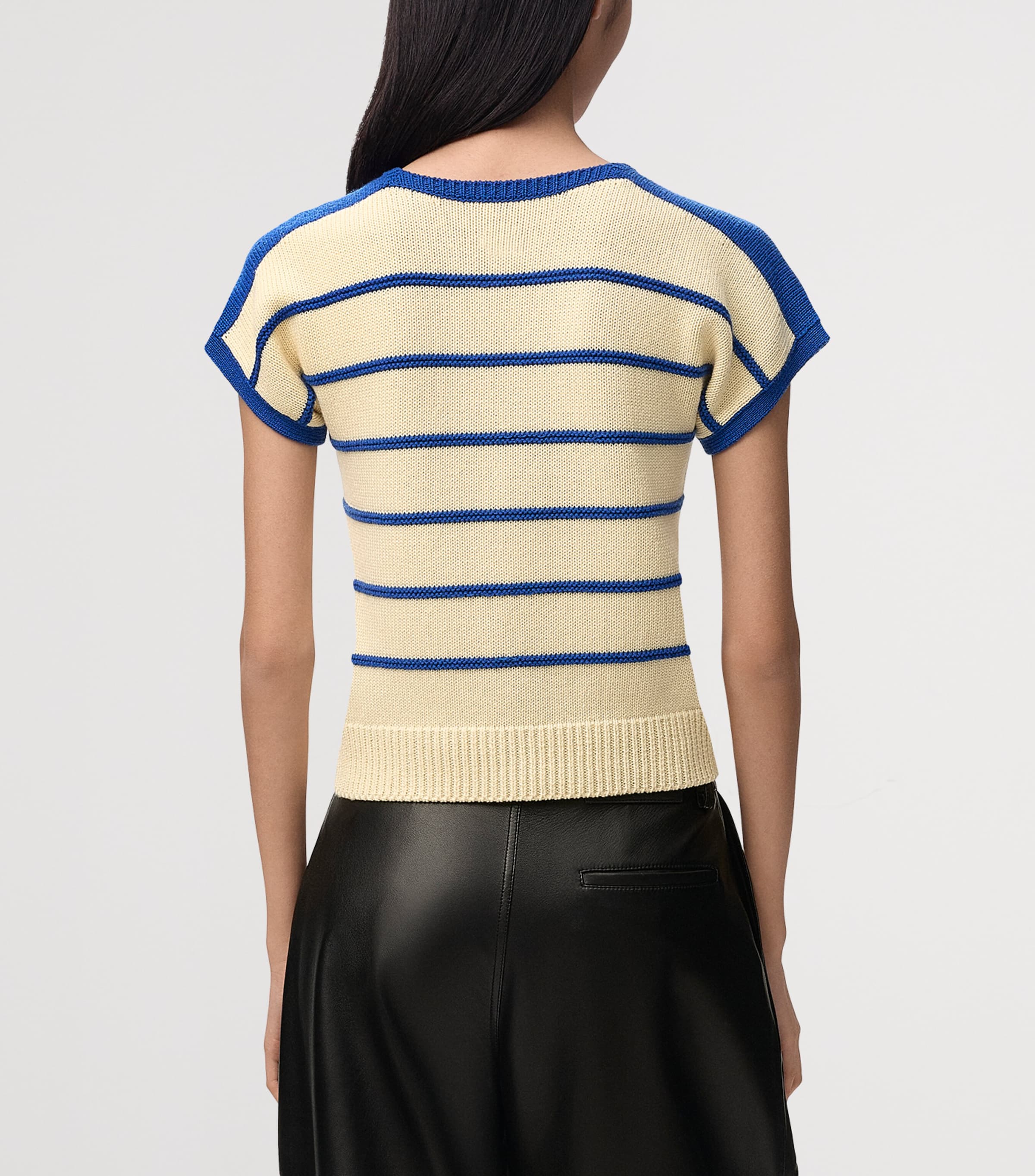LOEWE Womens Cotton-Wool Stripe Sweater Yellow/blue Image 4