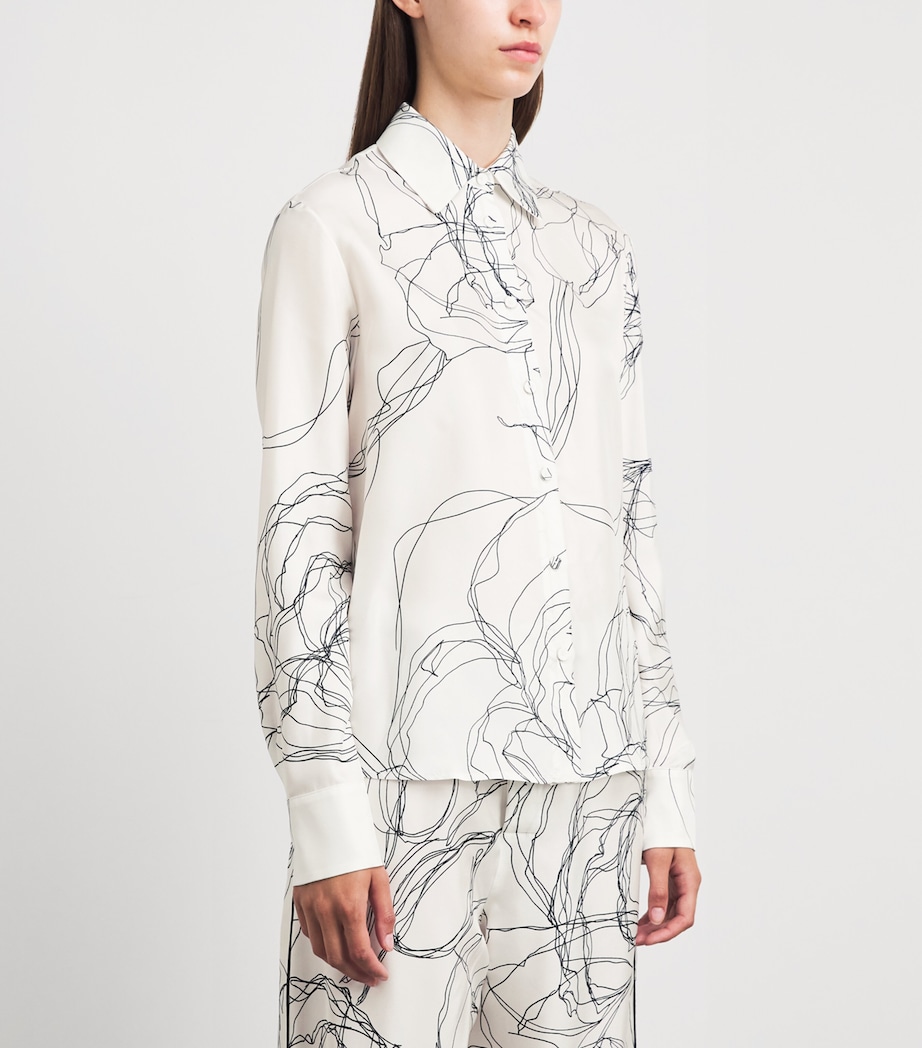 Fabiana Filippi Womens Silk Twill Printed Shirt Bianco Image 4