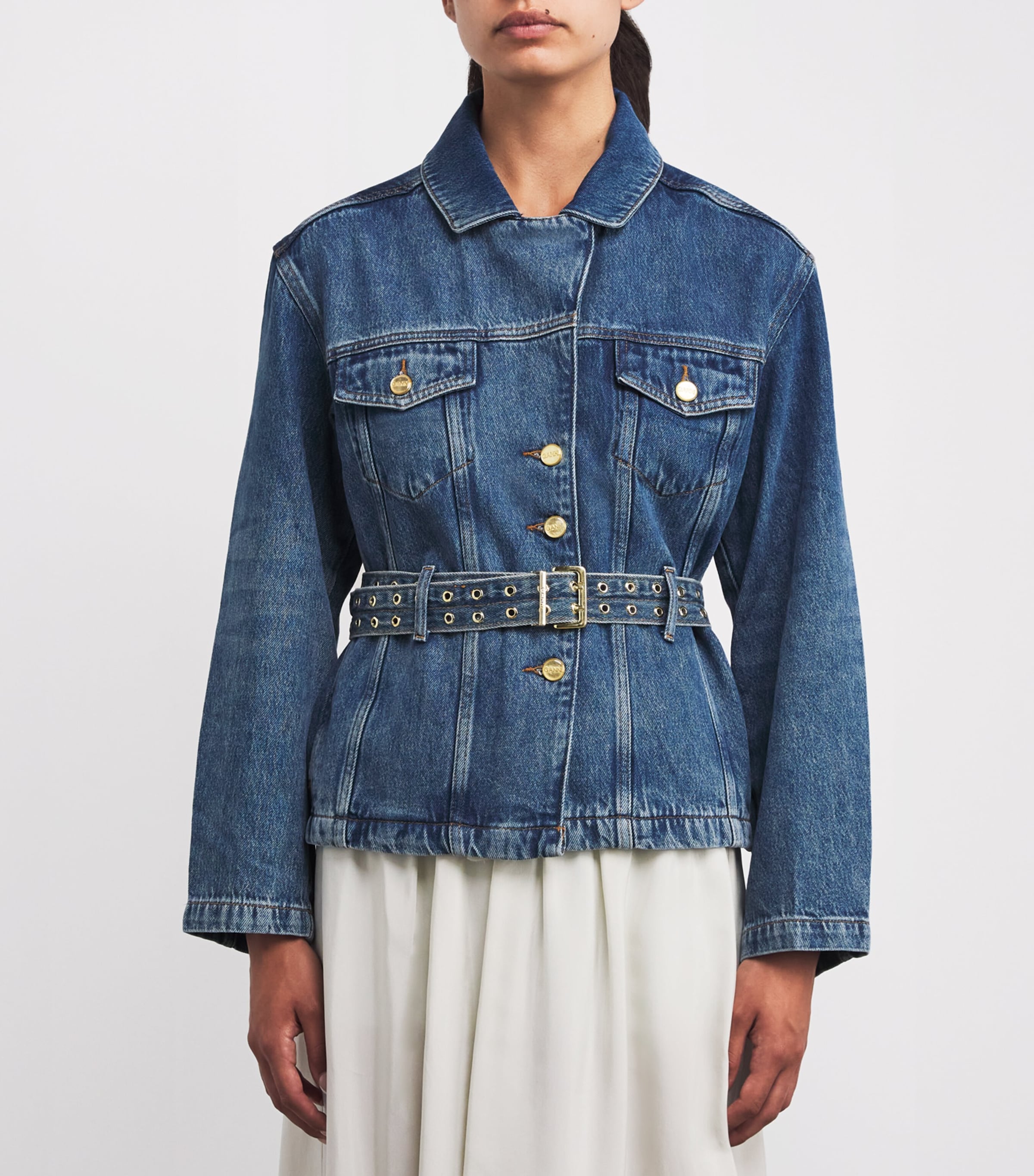 Belted Denim Jacket 567 MID BLUE VINTAGE Image 3