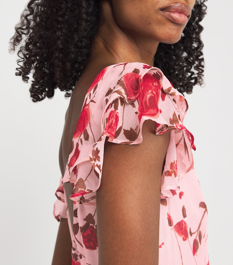 Chiffon Floral Ordinia Maxi Dress CLAUDIA ROSE PINK Image 4