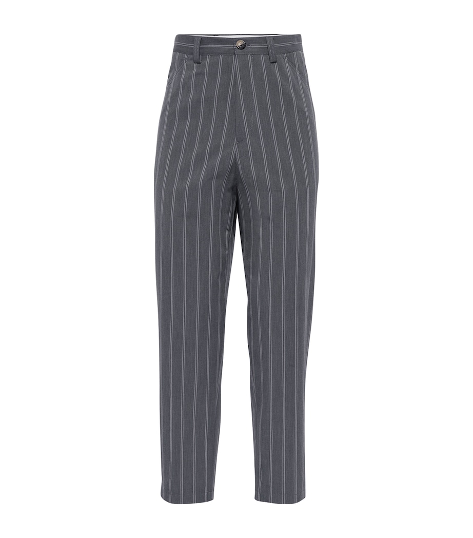Cotton Chalk Stripe Leisure Trousers - Image 1
