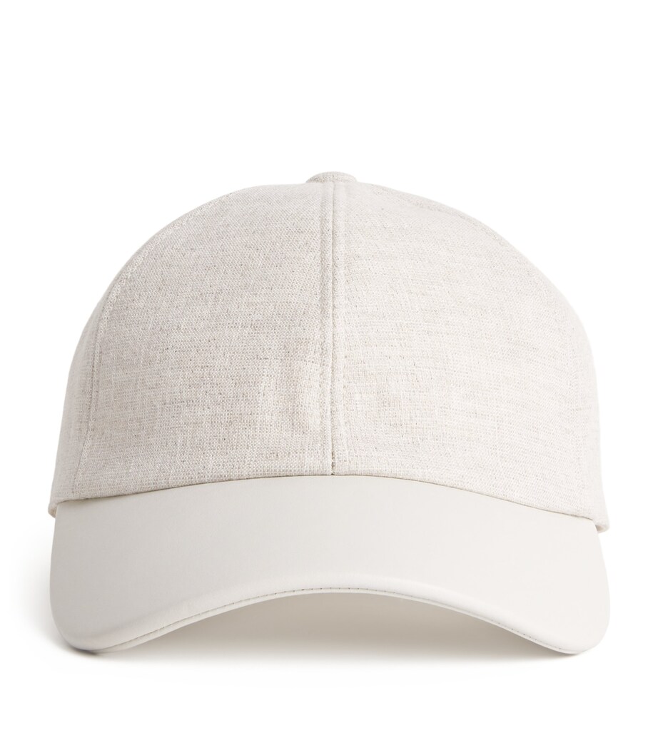 Eleventy Linen-Blend Baseball Cap Sabbia Image 1