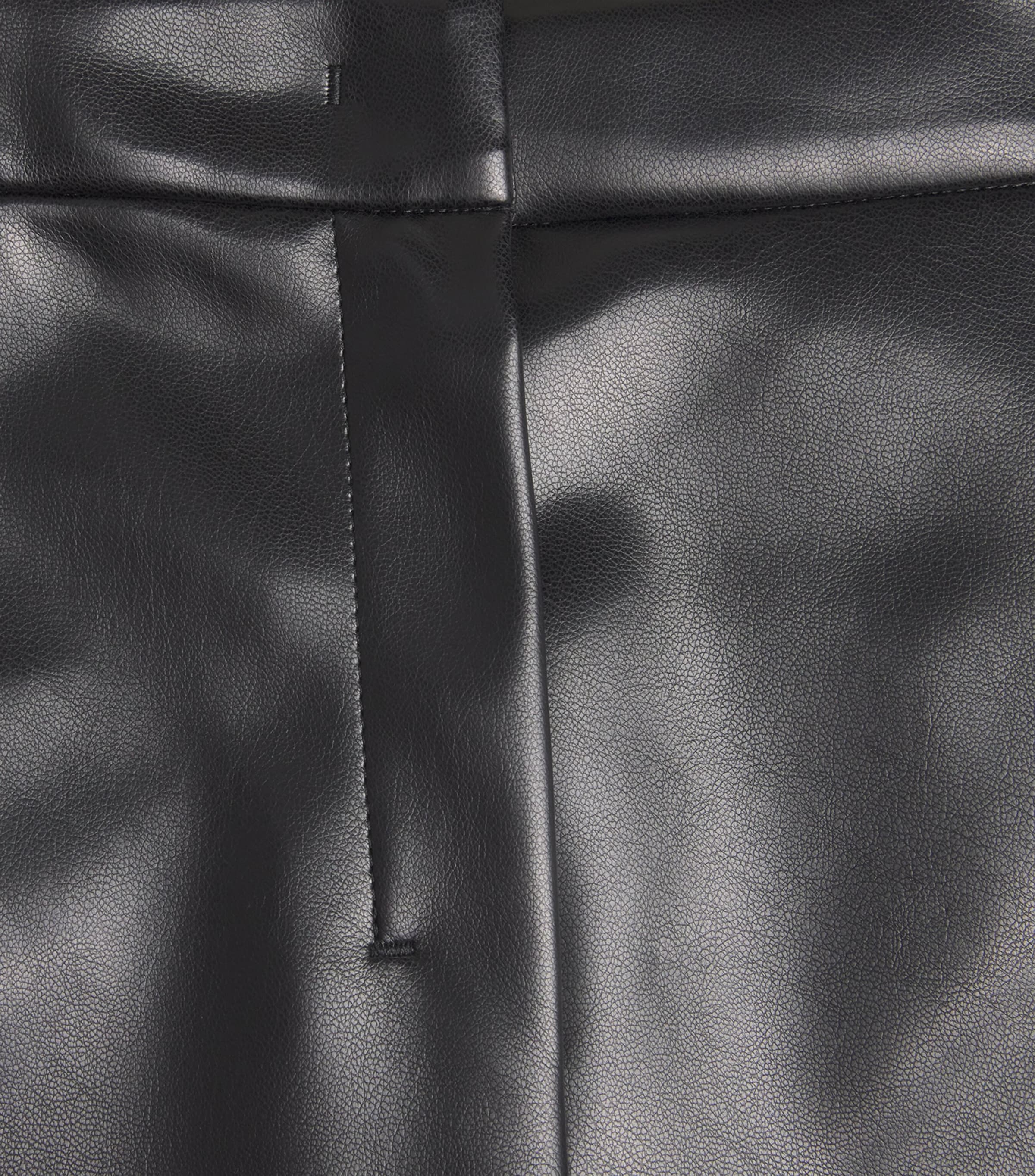 Faux Leather Cropped Trousers BLACK Image 5