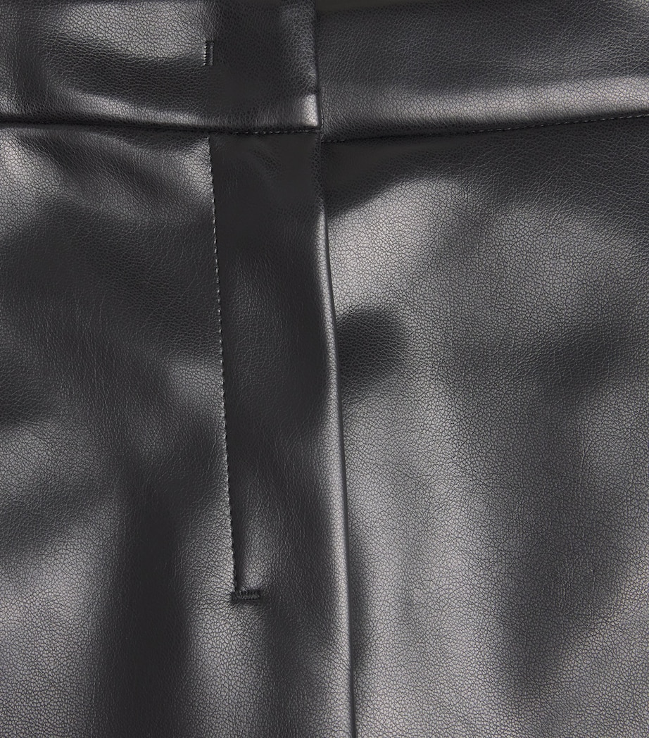 Faux Leather Cropped Trousers BLACK Image 5