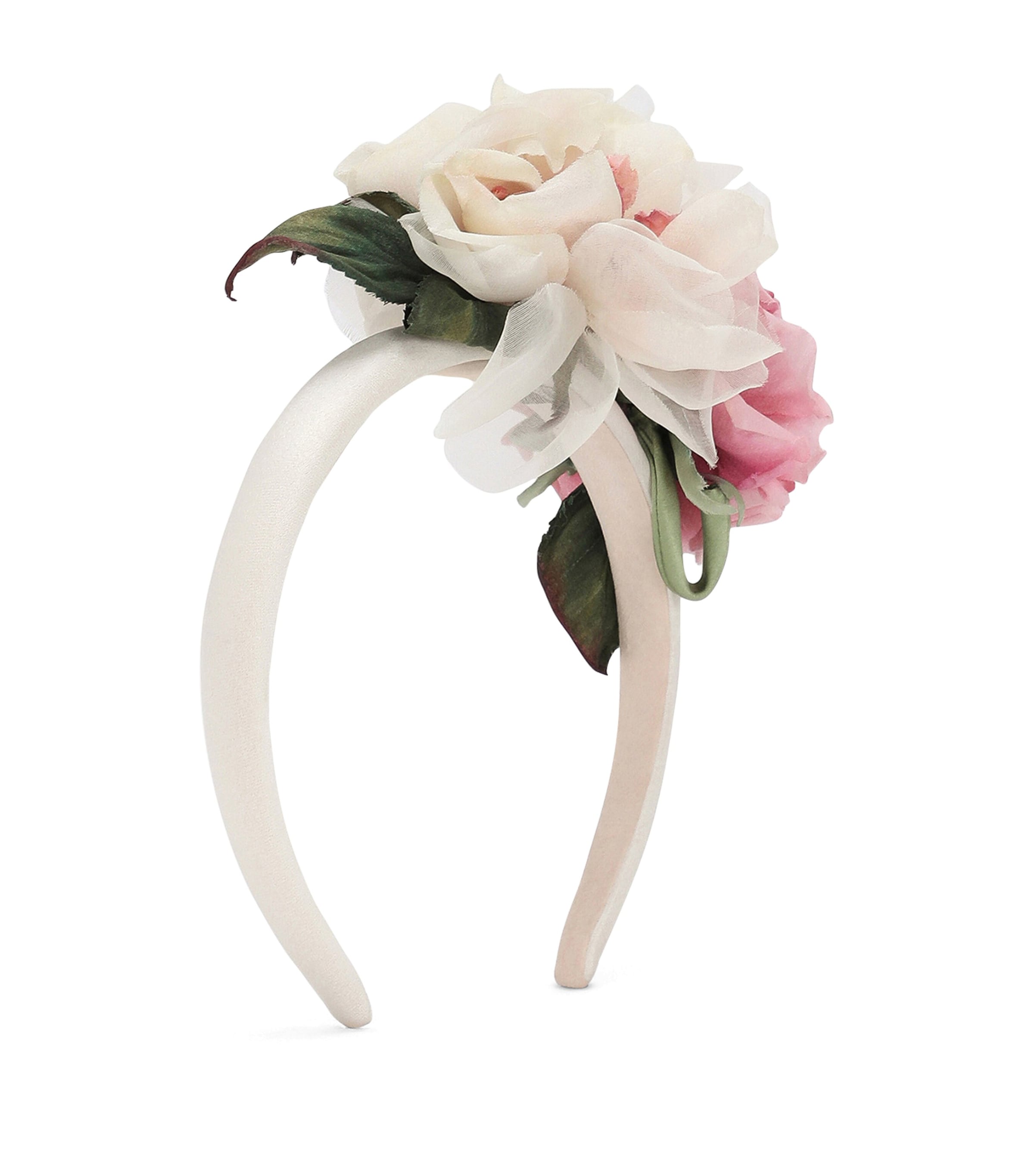 DOLCE & GABBANA SATIN FLORAL HEADBAND 